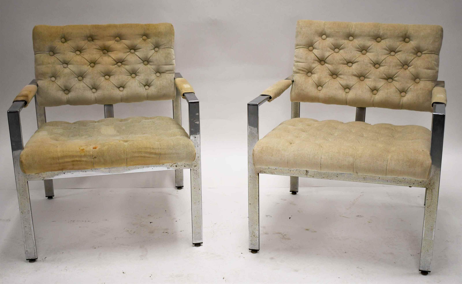 Pair Milo Baughman Chrome Frame Lounge Chairs (1 of 6)