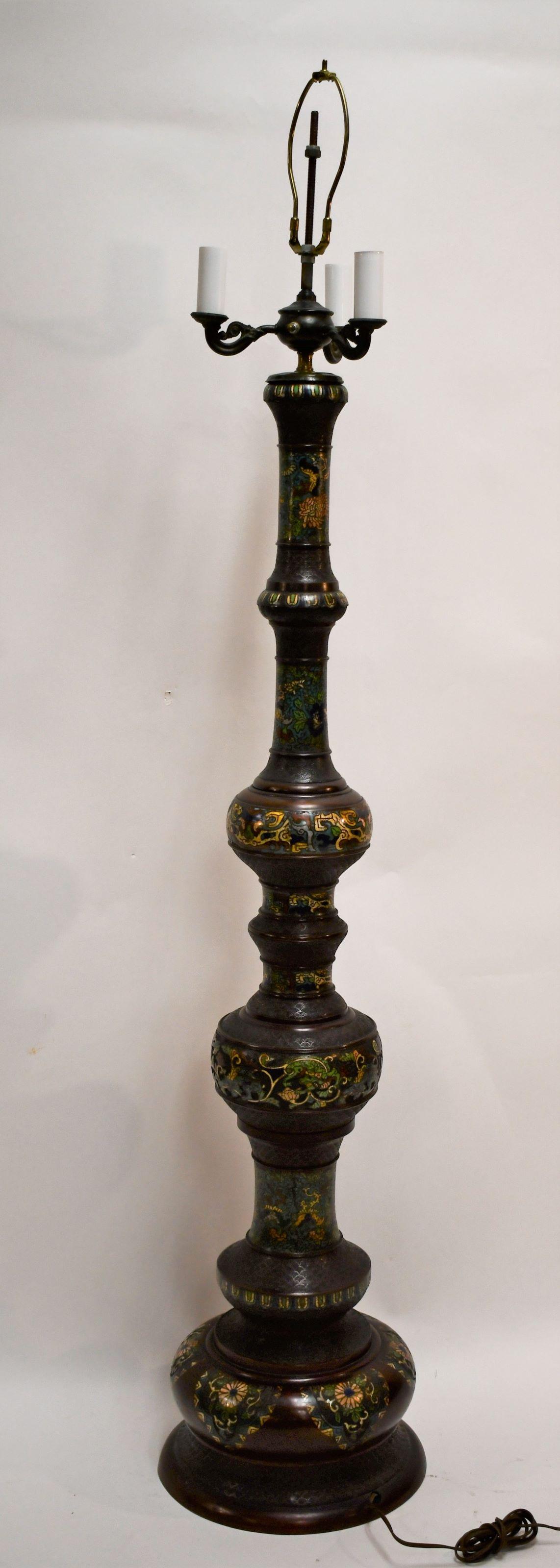 19c Large Chinese Bronze & Cloisonne Floor Lamp Nov 10, 2019 Neely