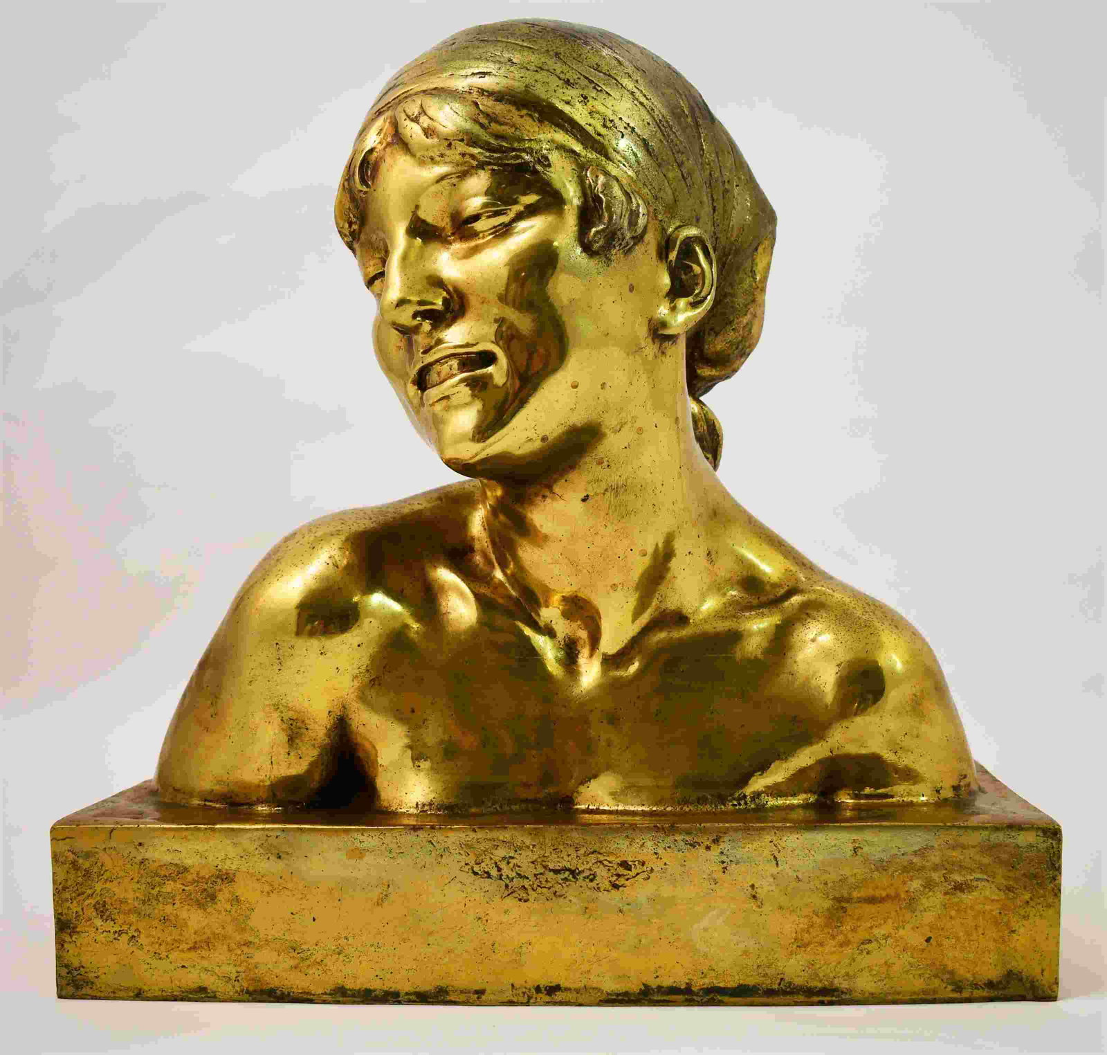 J Ortis (French) Life Size Bronze Bust Young Woman (1 of 11)