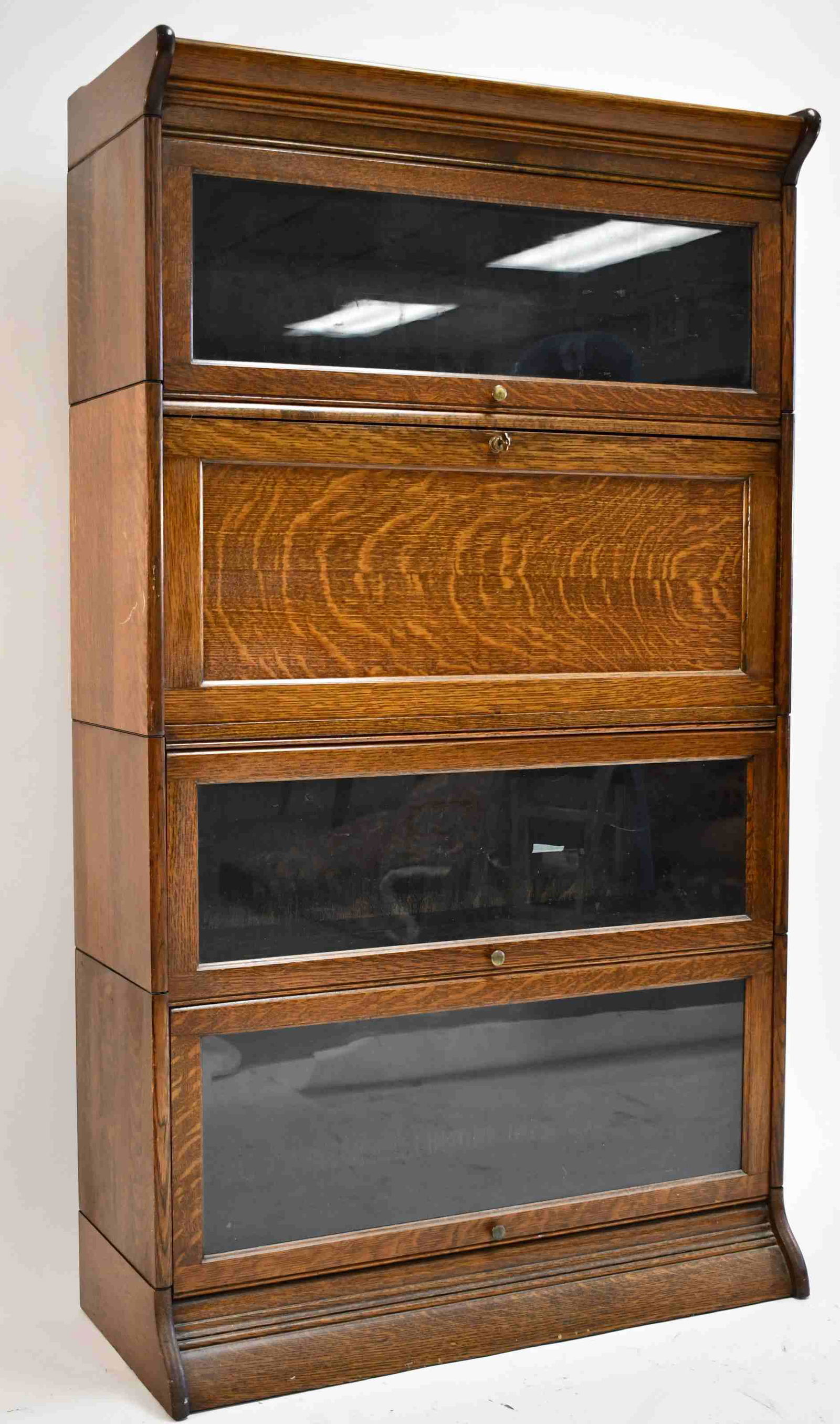 Oak Barrister Bookcase 4 Stacks w Dropdown Desk Nov 10, 2019 Neely