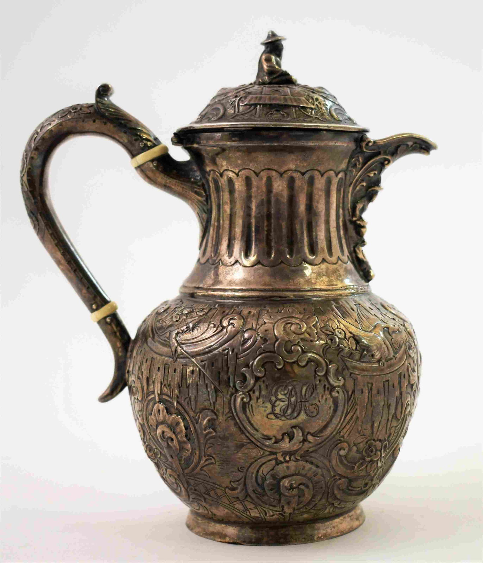 English Confucian Oriental Sterling Chocolate Pot (1 of 9)