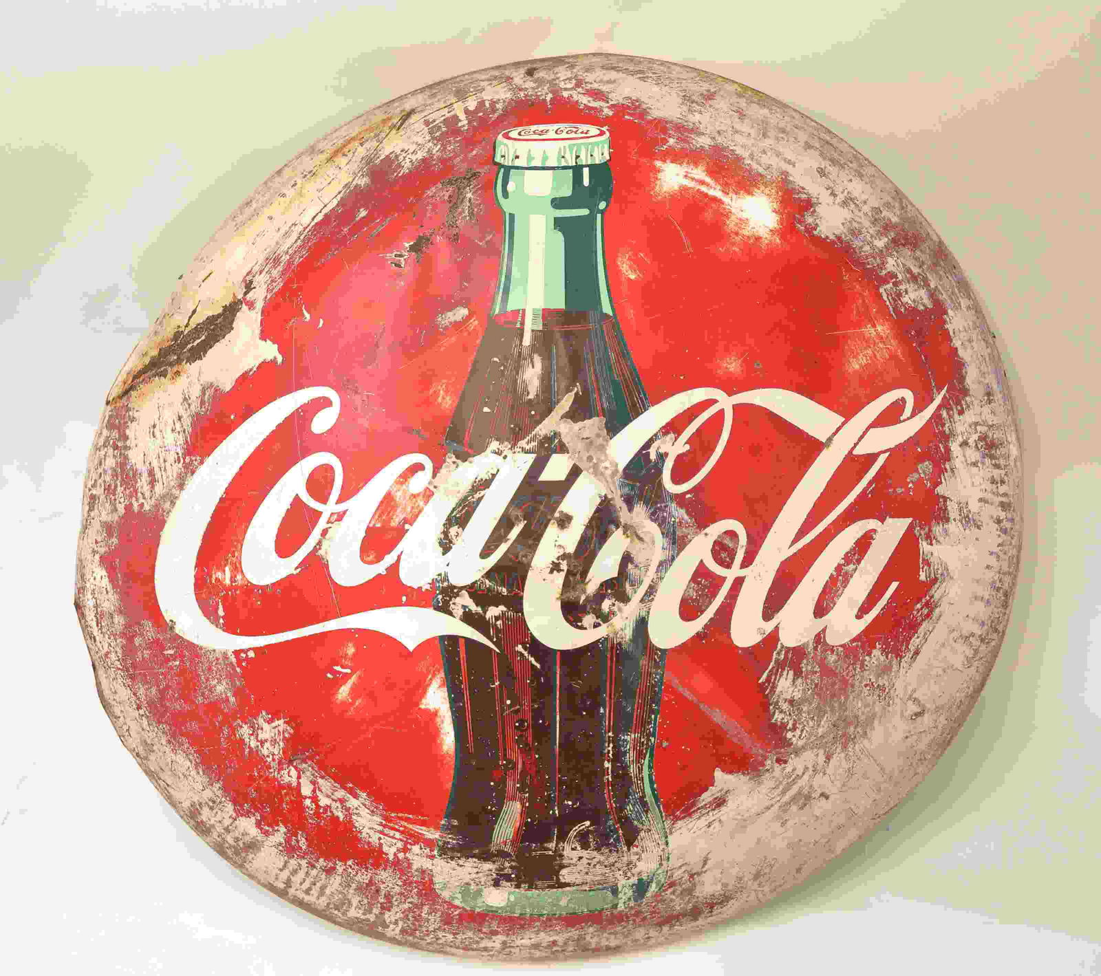 Vintage 48" Button Tin Coca Cola Advertising Sign (1 of 4)