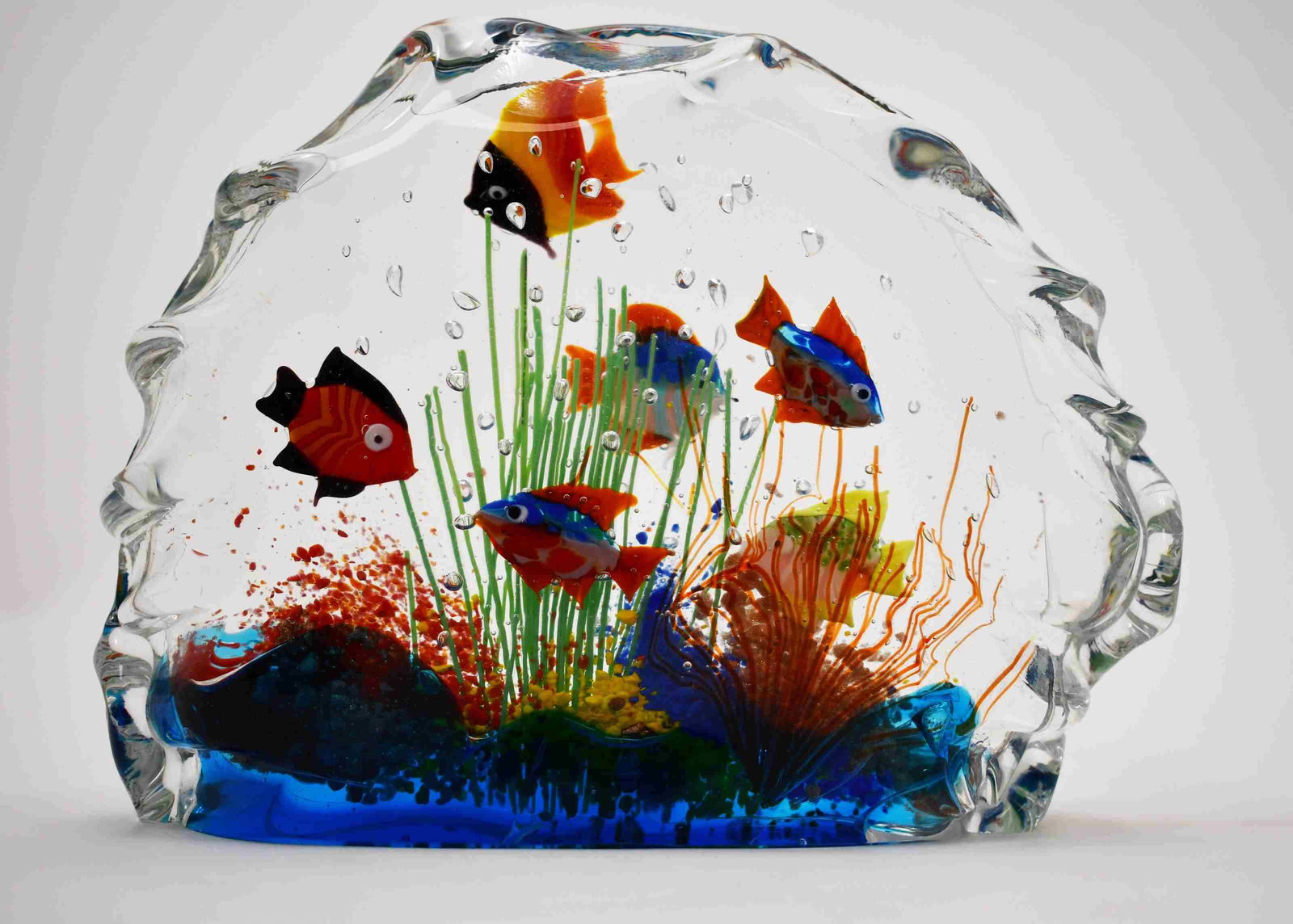 Vintage Murano Art Glass Aquarium Block Sculpture (1 of 4)