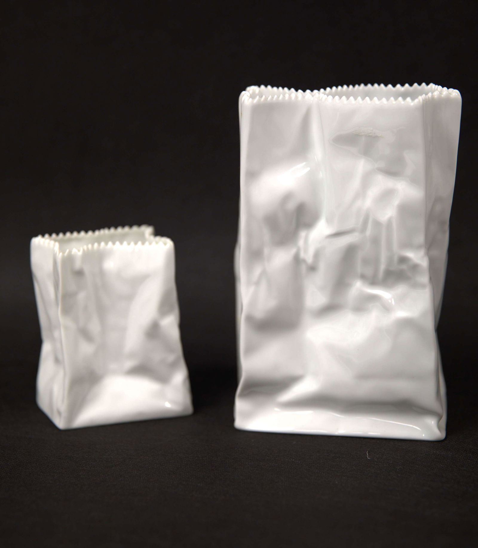 Tapio Wirkkala Rosenthal Porcelain Paper Bag Vases (1 of 4)
