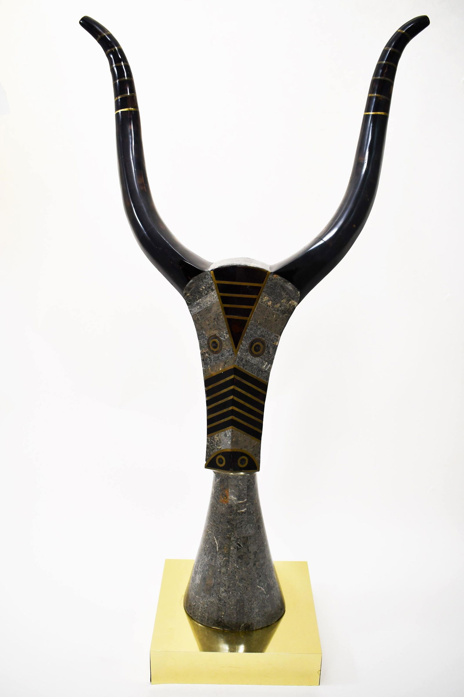 Maitland Smith Large Marble & Brass Gazelle Head (1 of 7)