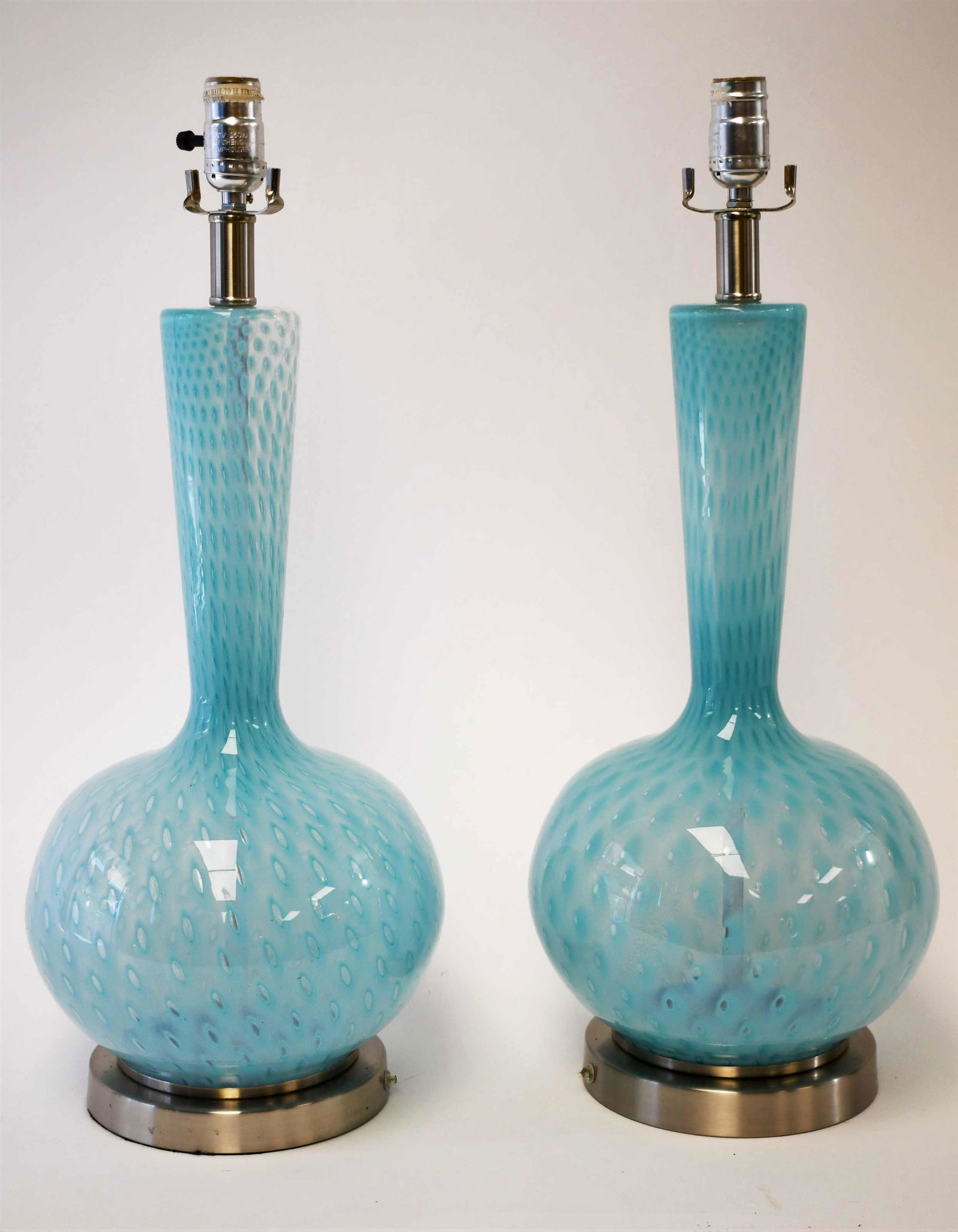 Pair Murano Art Glass Genie Bottle Table Lamps (1 of 3)