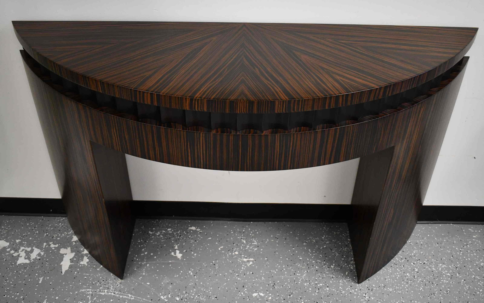 Madagascar Ebony Zebra Wood Demi Lune Consol Feb 16, 2020 Neely