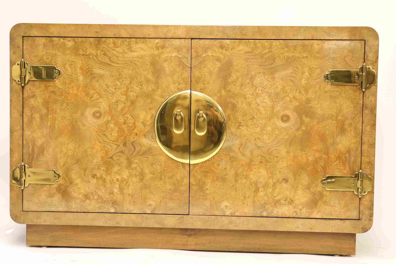 MCM Mastercraft Burl Wood Credenza w Brass Details (1 of 6)