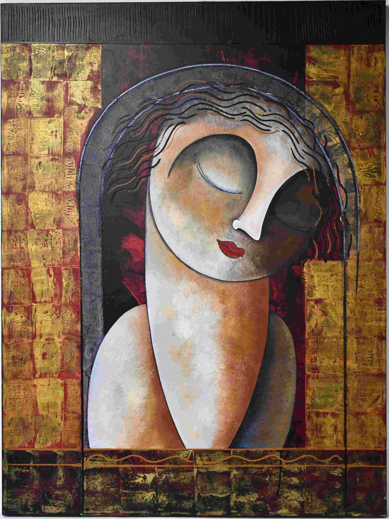 Gaylord Soli (American b1939) Painting of Beatrice (1 of 5)