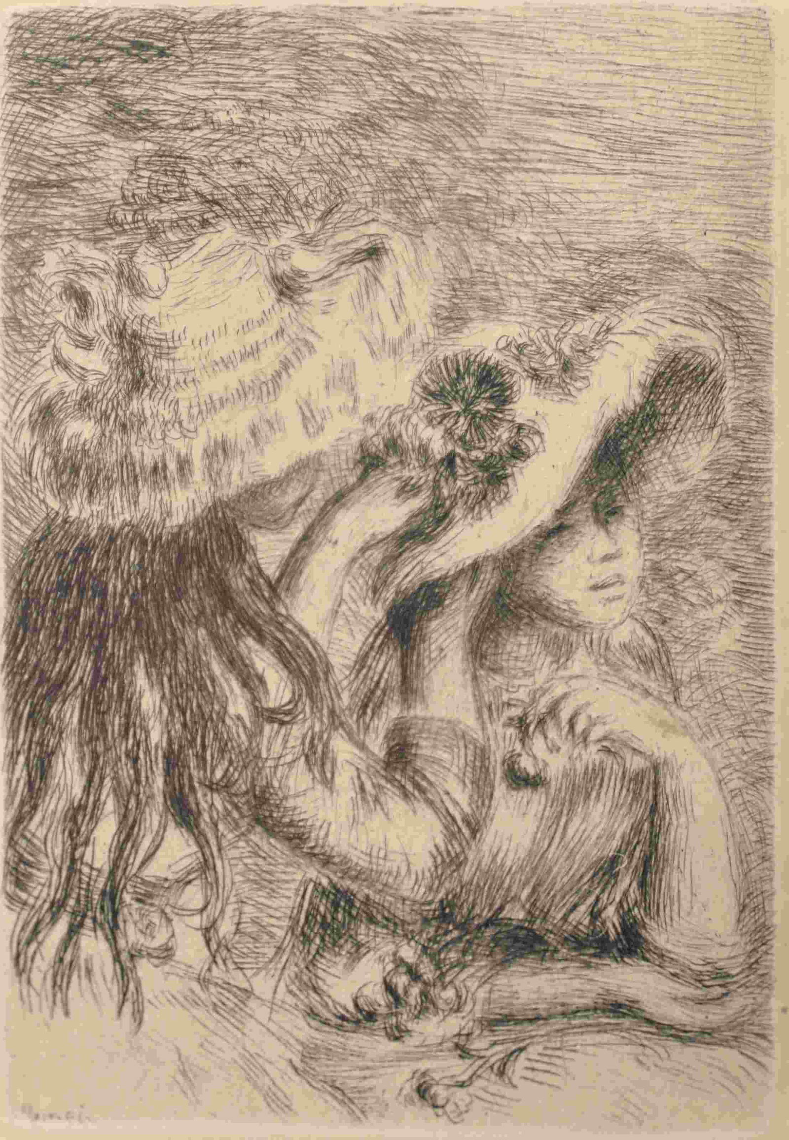 Pierre-Auguste Renoir, etching, Le Chapeau Epingle (1 of 3)