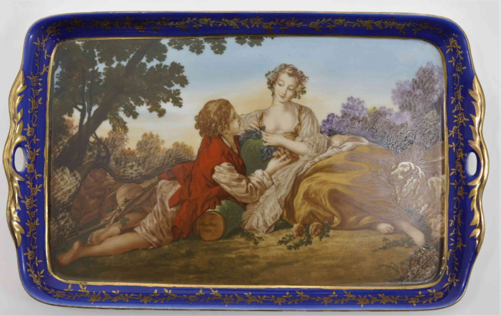 Antique RS Prussia Painted Porcelain Dresser Tray (1 of 4)