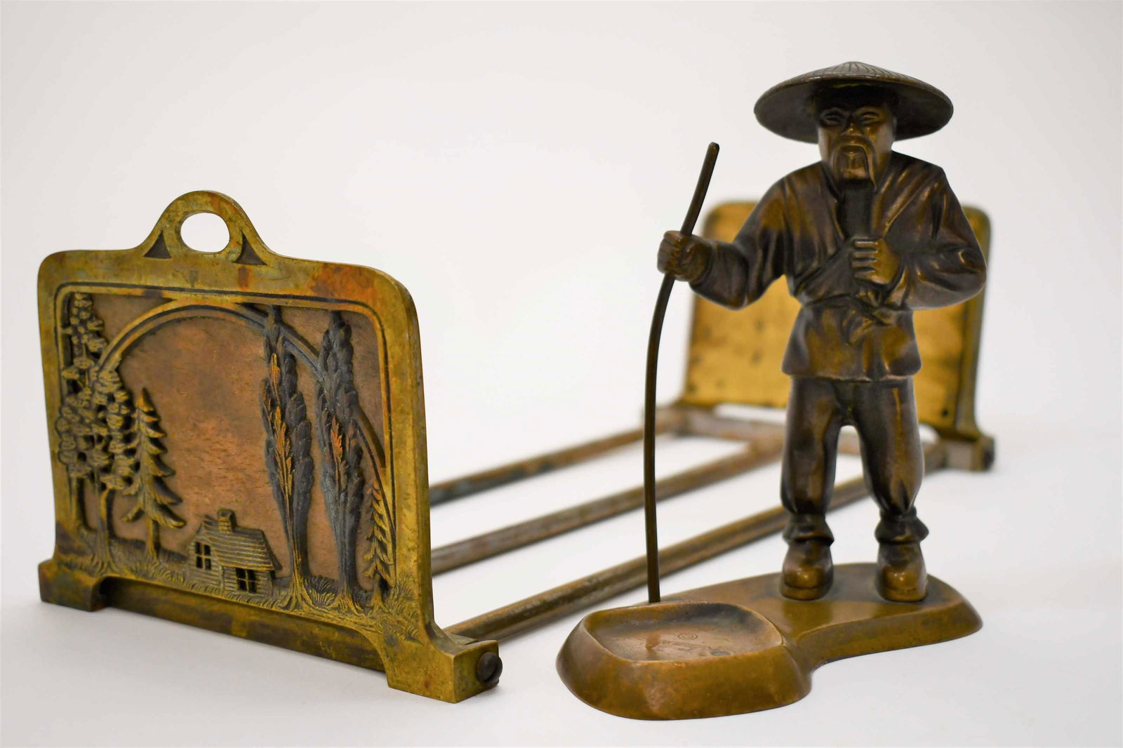 (2) Desk Pieces (1) Bronze Inkwell (1) Book Holder (1 of 11)