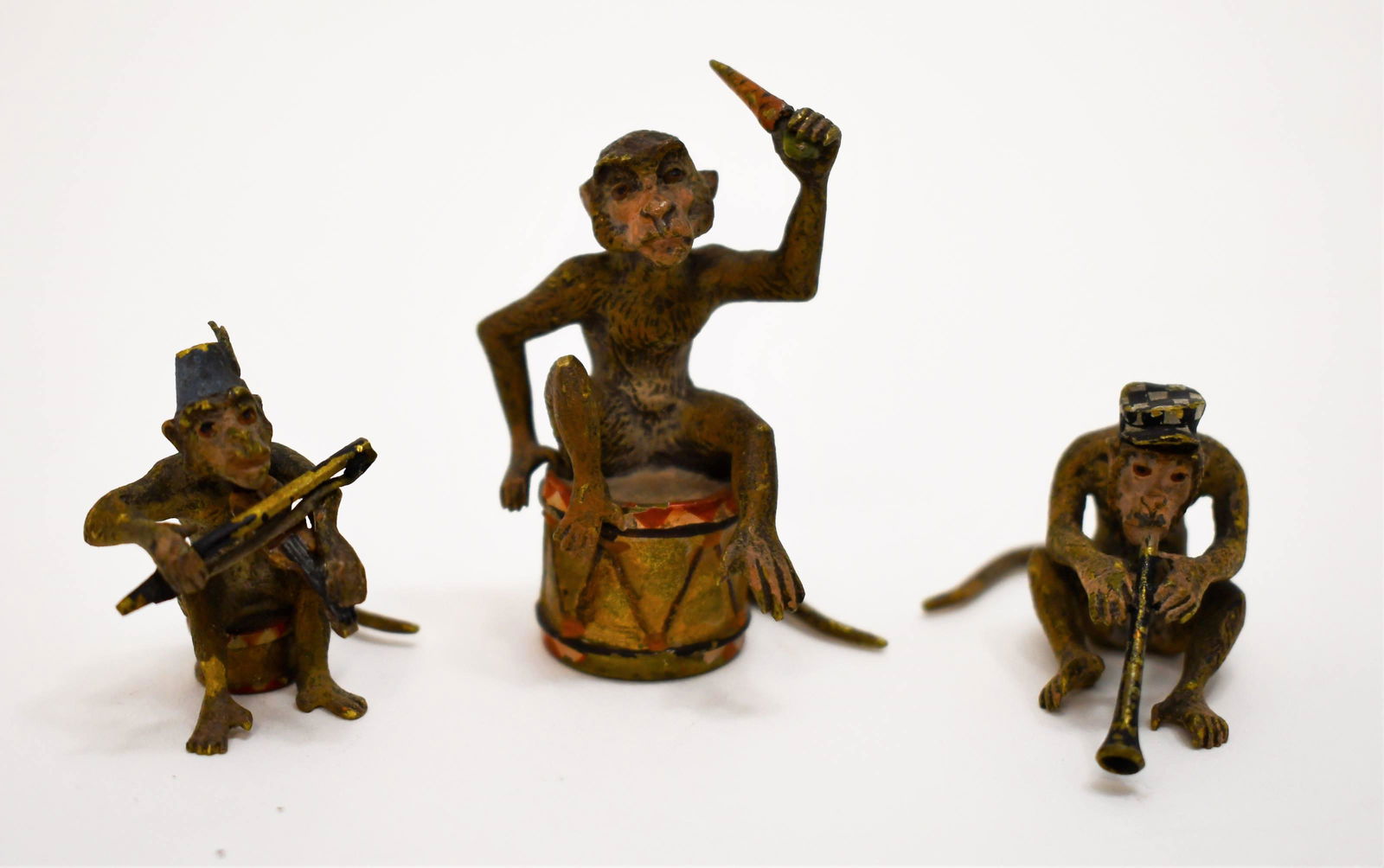 (3) Austrian Vienna Bronze Monkey Band Figures (1 of 6)