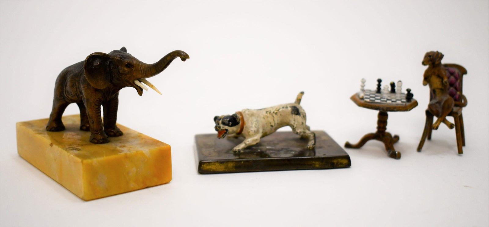 (3) Vienna Bronzes 1 Dog & 1 Elephant Paperweight (1 of 14)
