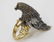 18k White & Yellow Gold Ring w a Jeweled Parrot - 2