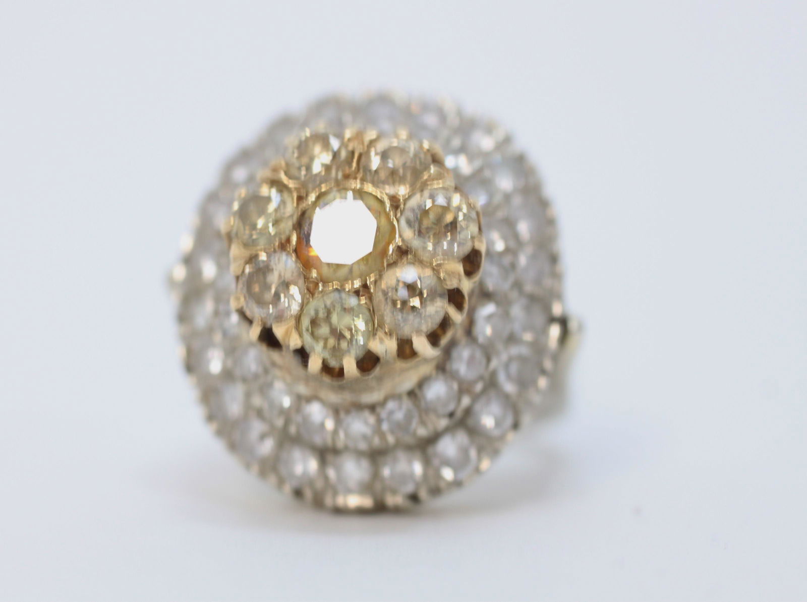 14k Gold Dome Yellow Diamond Wedding Cake Ring (1 of 8)