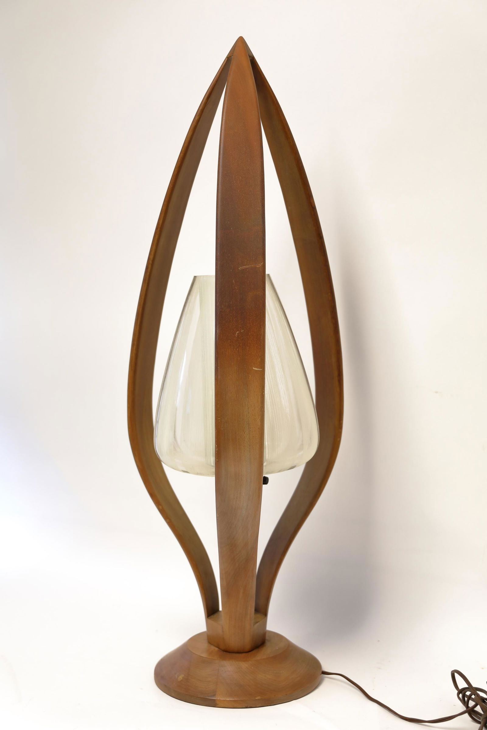 Danish Modern Table Lamp : Danish Modern Teak Table Lamp Geometric