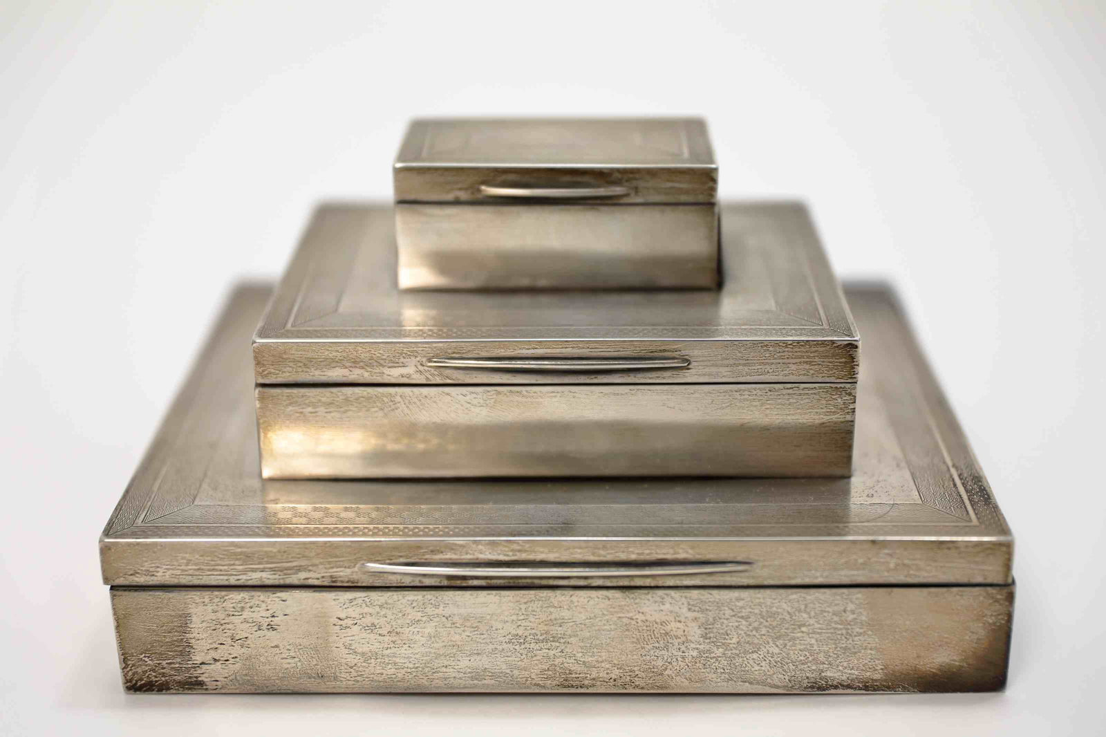 Vintage English Smokers 3 Tier Sterling Box Set (1 of 8)