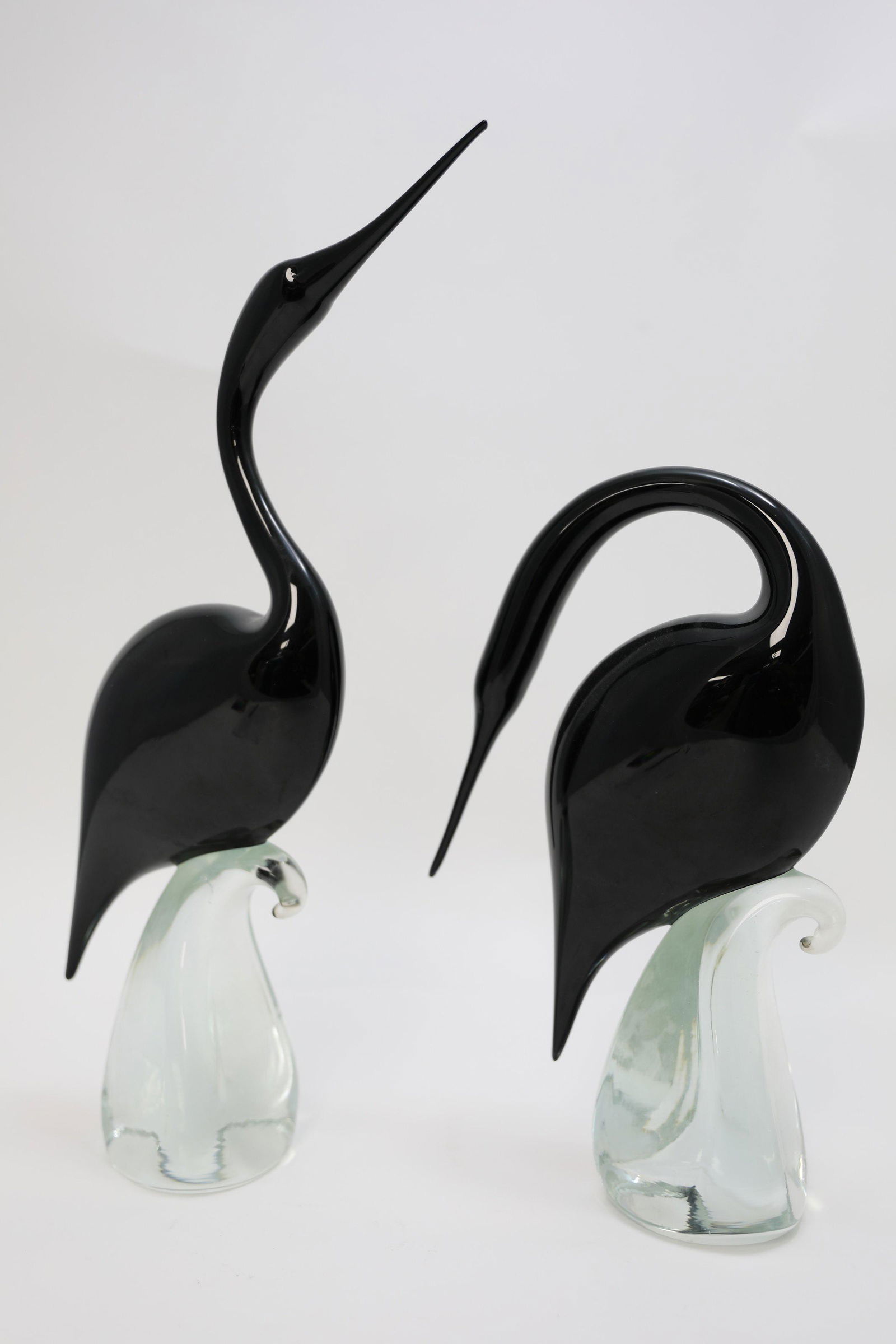 Pr Large Vintage Murano Italy Art Glass Cormorants (1 of 4)