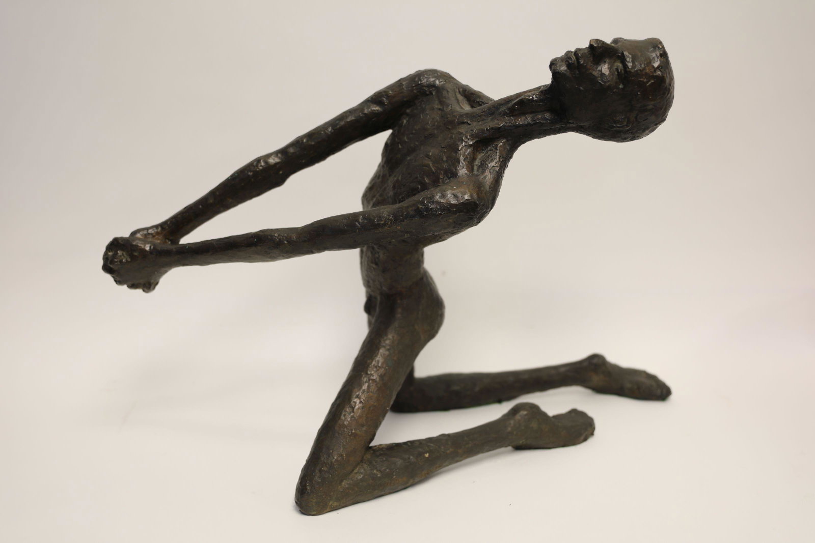 Victor Salmones 1937-1989 Figural Bronze Sculpture: Victor Salmones (1937-1989) Large Mexican brutalist bronze sculpture of an expressive nude male figure. Excellent condition. Measures 31" x 19" x 16".