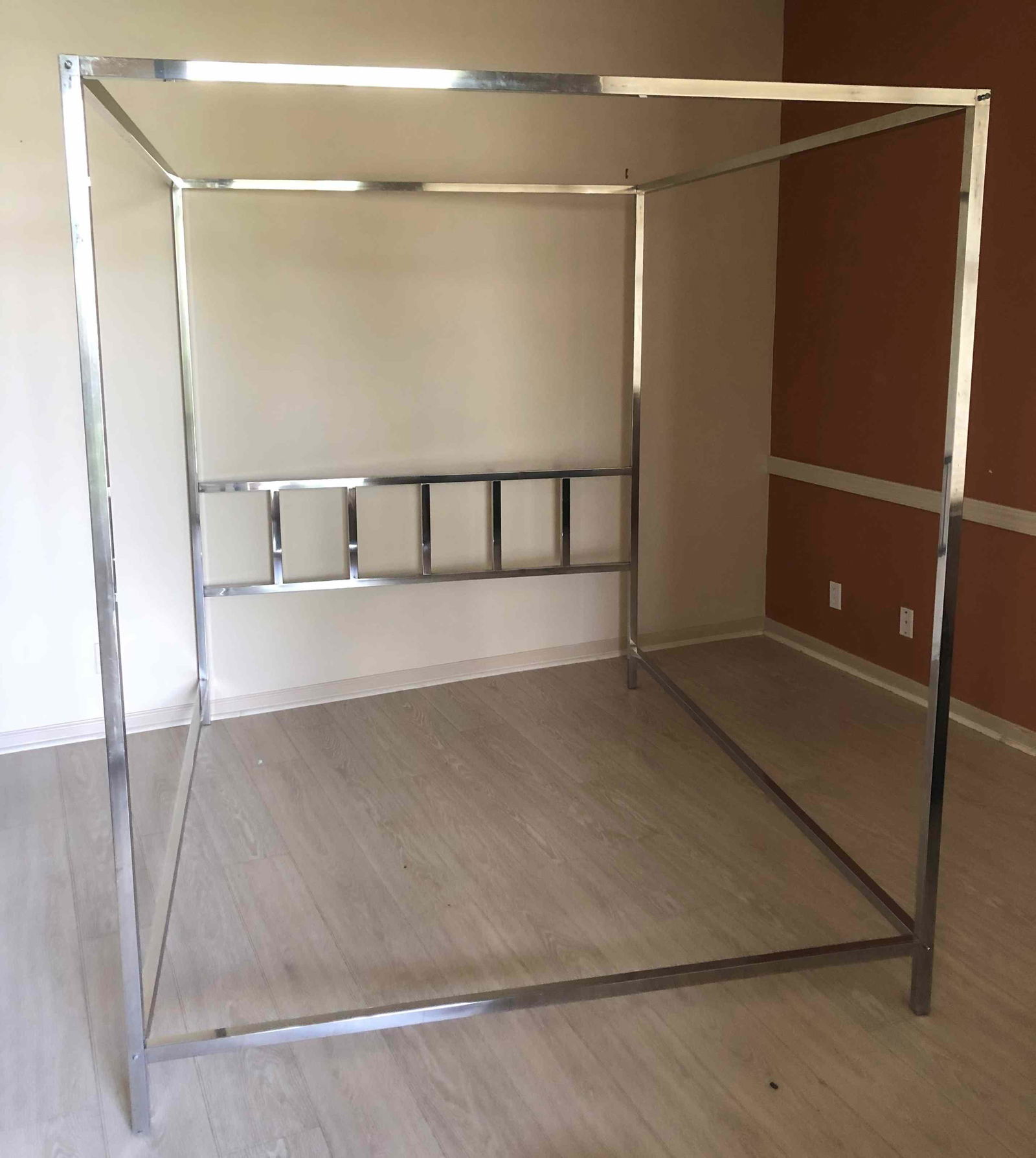 MCM Pace Chrome Frame Canopy Bed (1 of 4)