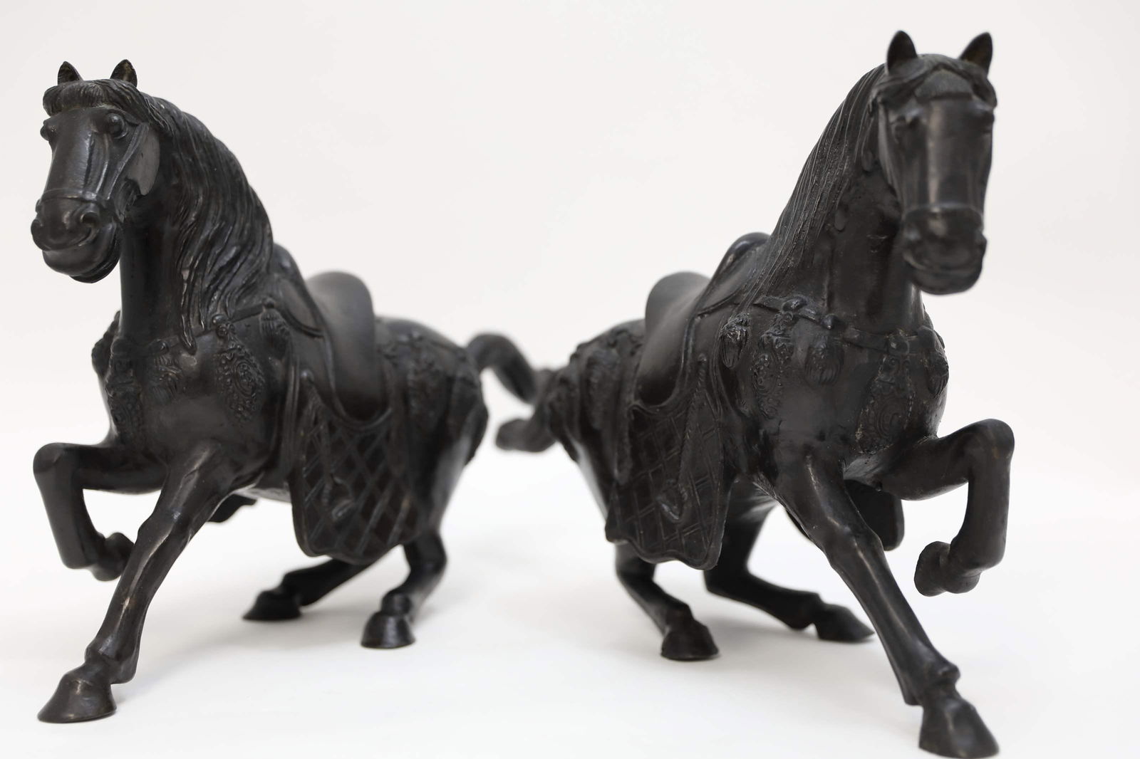 Pair Chinese Bronze Galloping War Horses (1 of 5)
