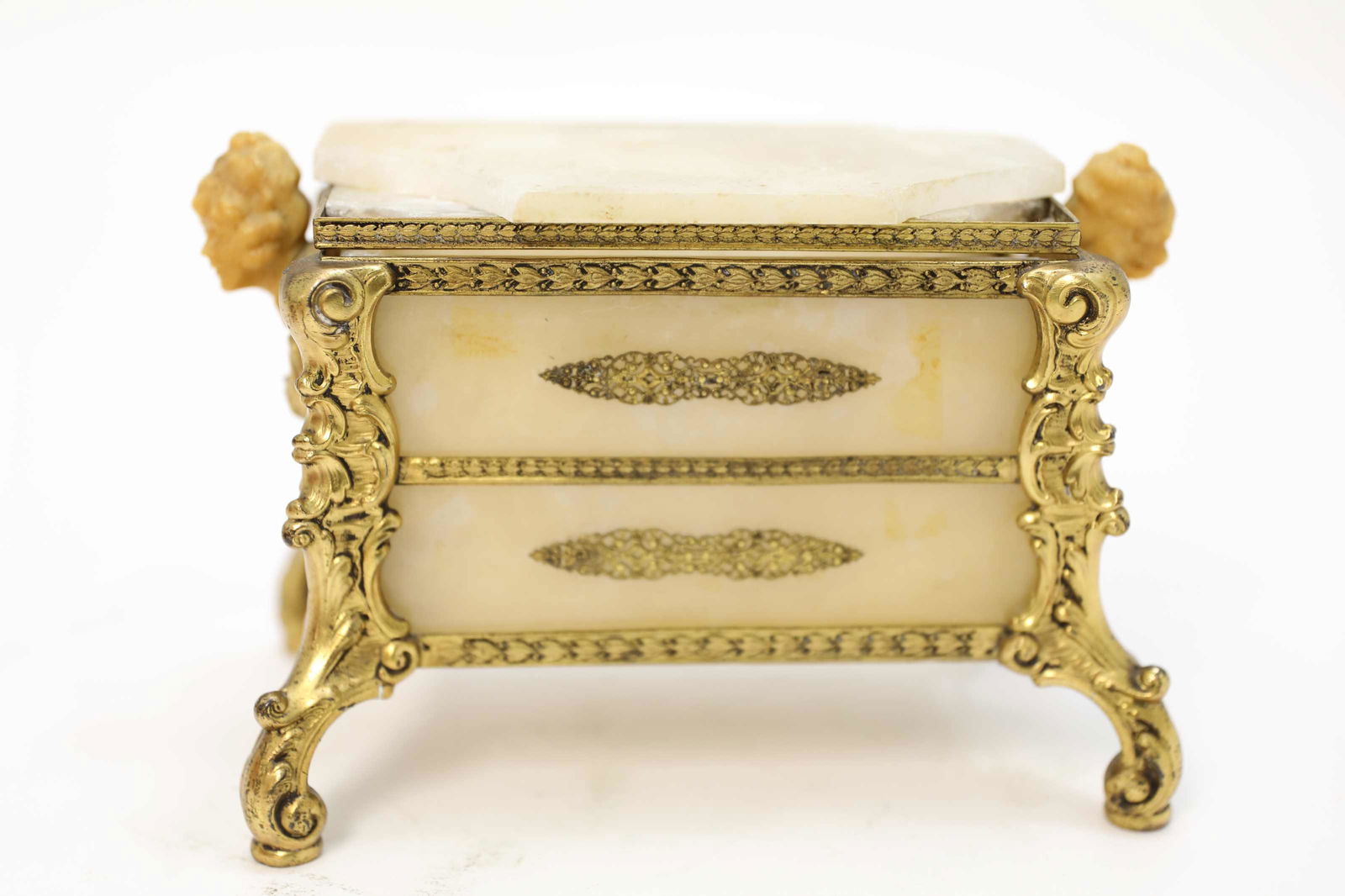 Antique Dore Bronze & Alabaster Dresser Box (1 of 7)