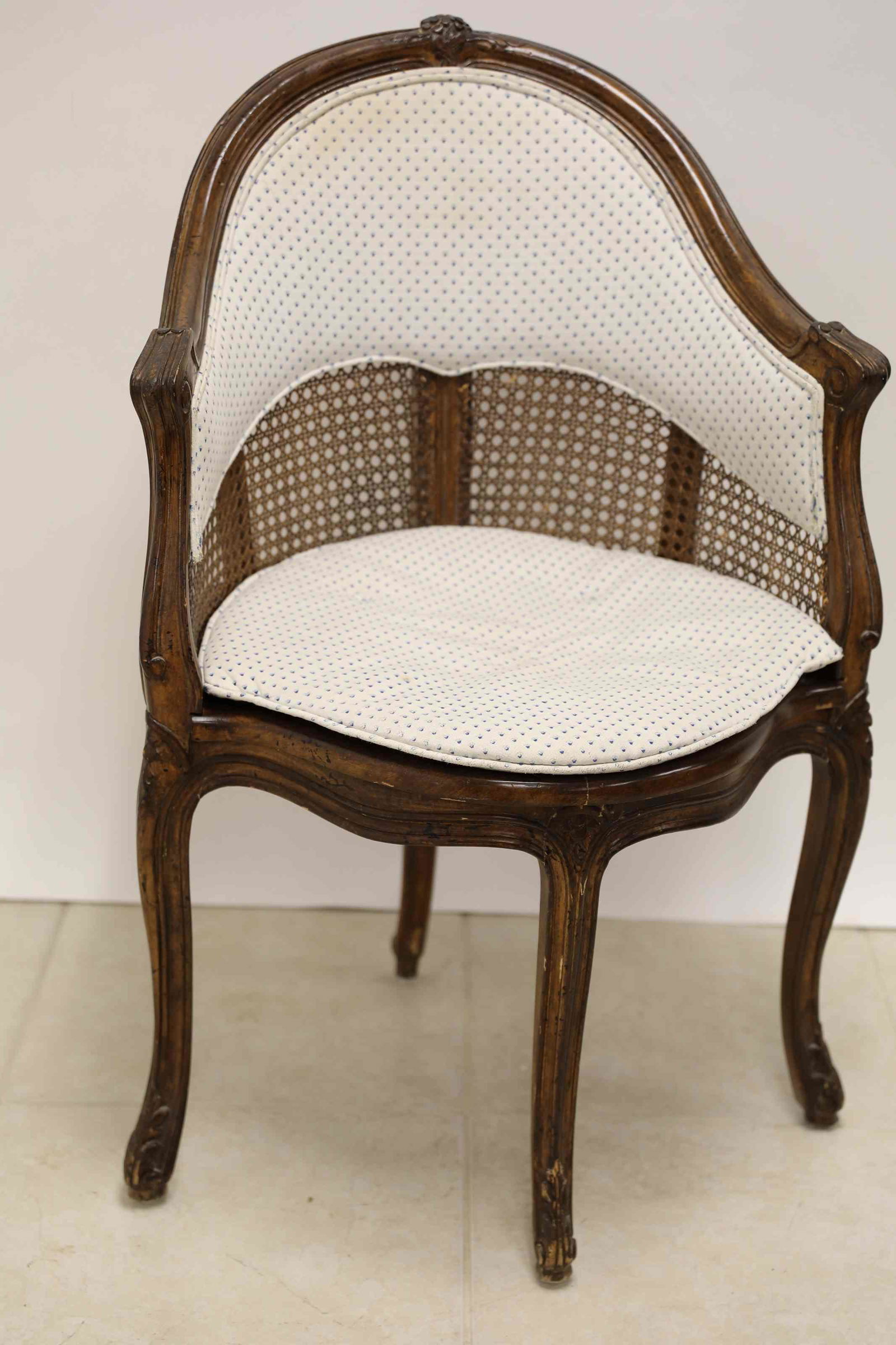 Louis IV French Corner or Desk Chair w Cane Sides (1 of 4)