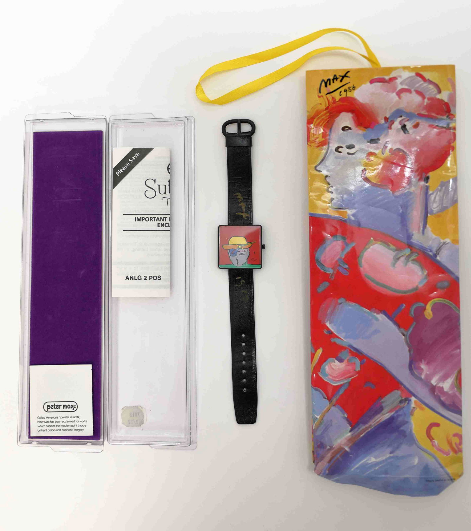 Vintage Artist Signed Peter Max "Face" Wrist Watch (1 of 4)