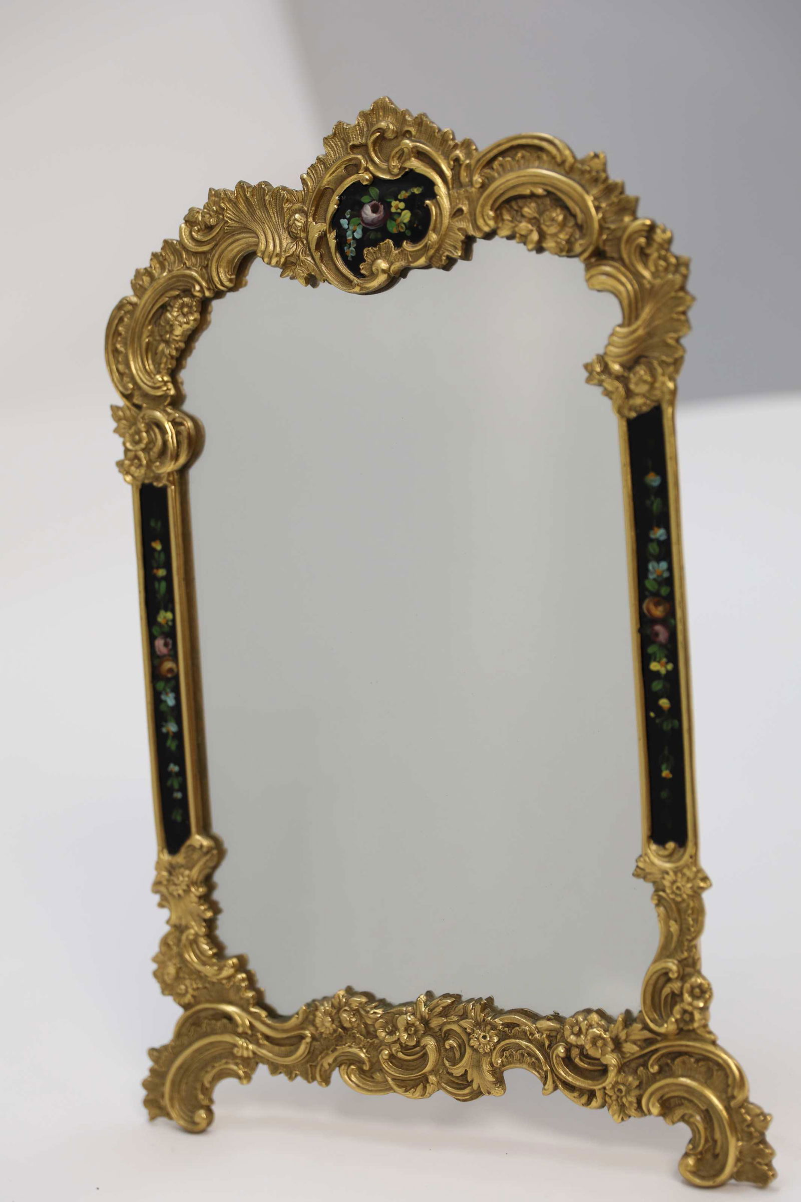 Italian Rococo Gilt Brass & Enameled Picture Frame (1 of 4)