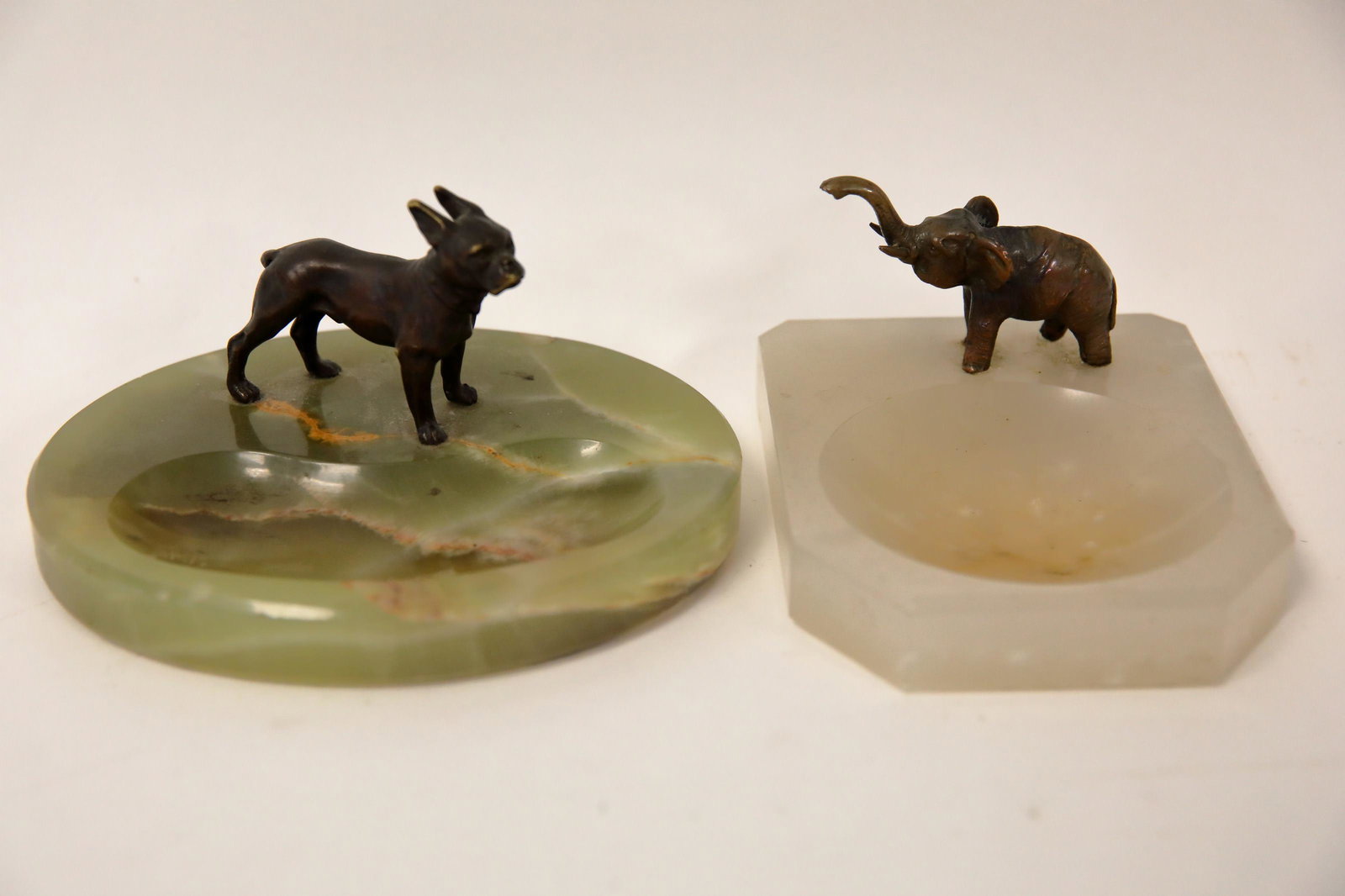 2 Art Deco Austrian Bronze Bulldog & Elephant Tray (1 of 7)
