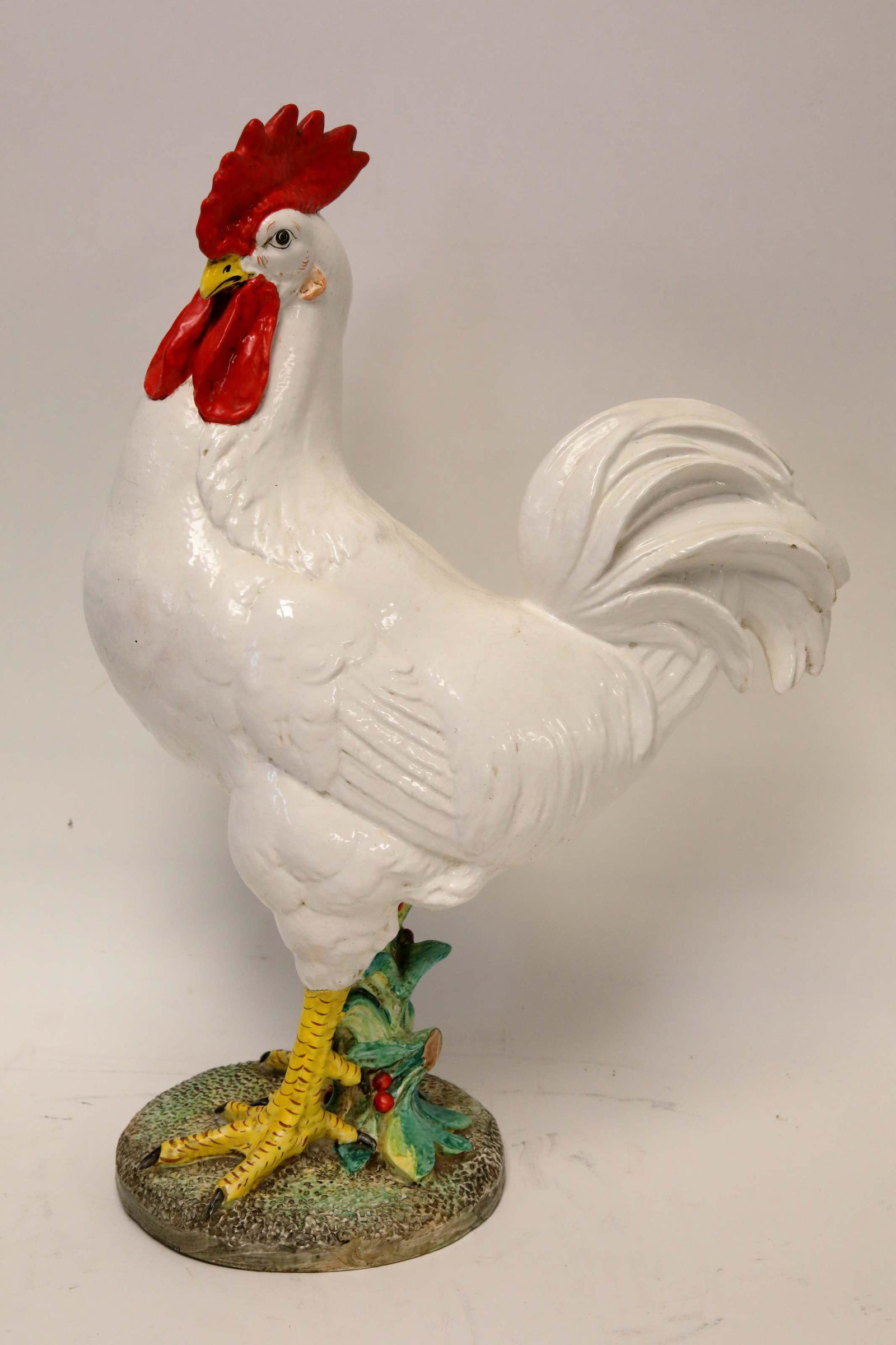 Large Vintage Italian Glazed Terracotta Rooster (1 of 5)