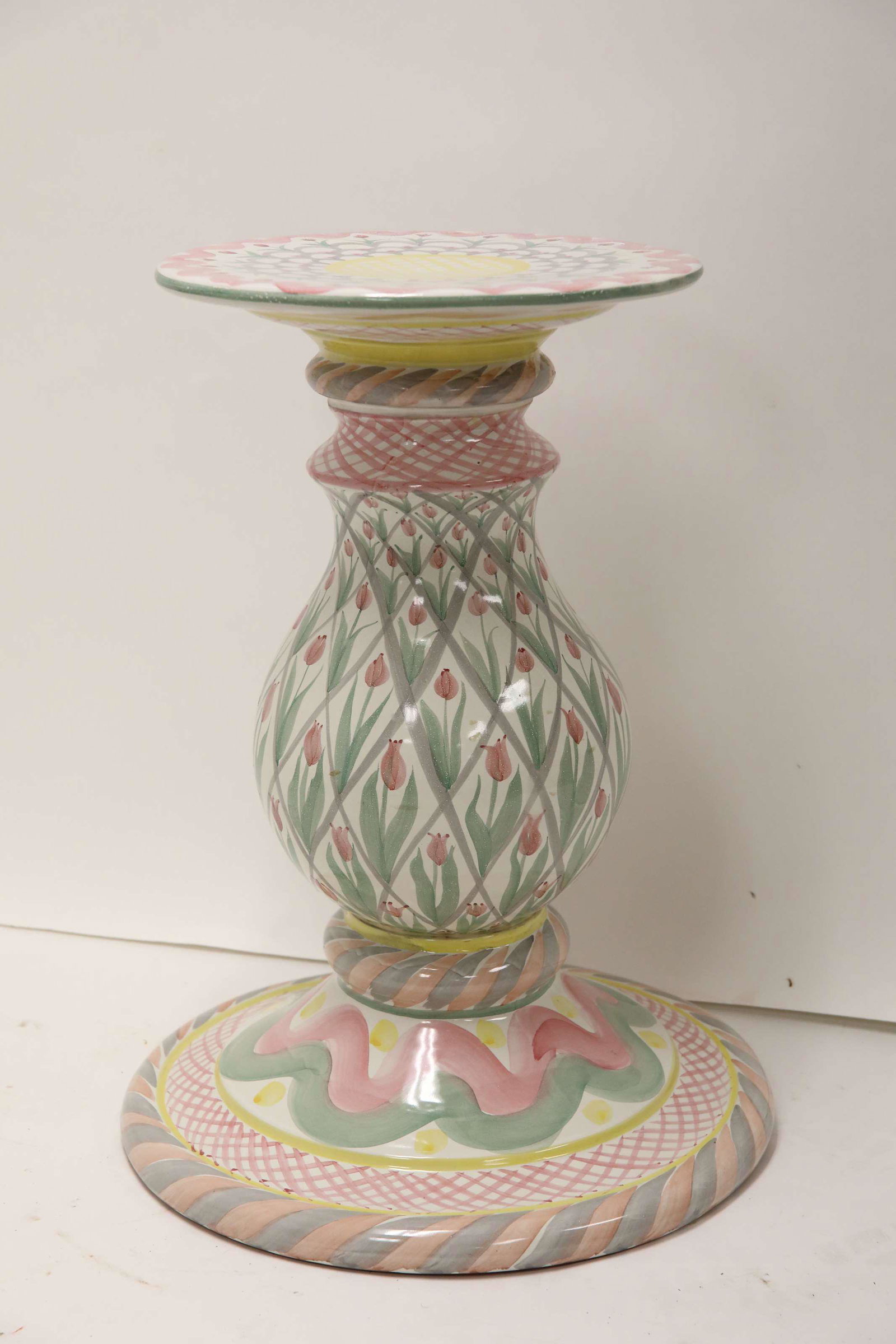 Mackenzie Childs Painted Porcelain Pedestal "2 (1 of 3)