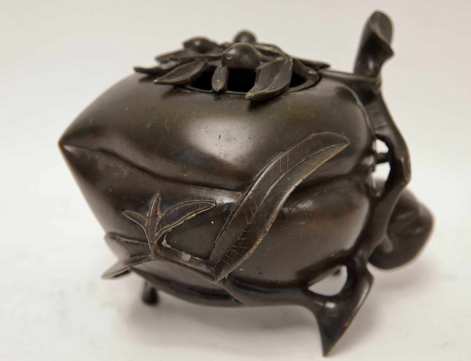 19c Meiji Era Bronze Persimmon Form Incense Burner (1 of 14)