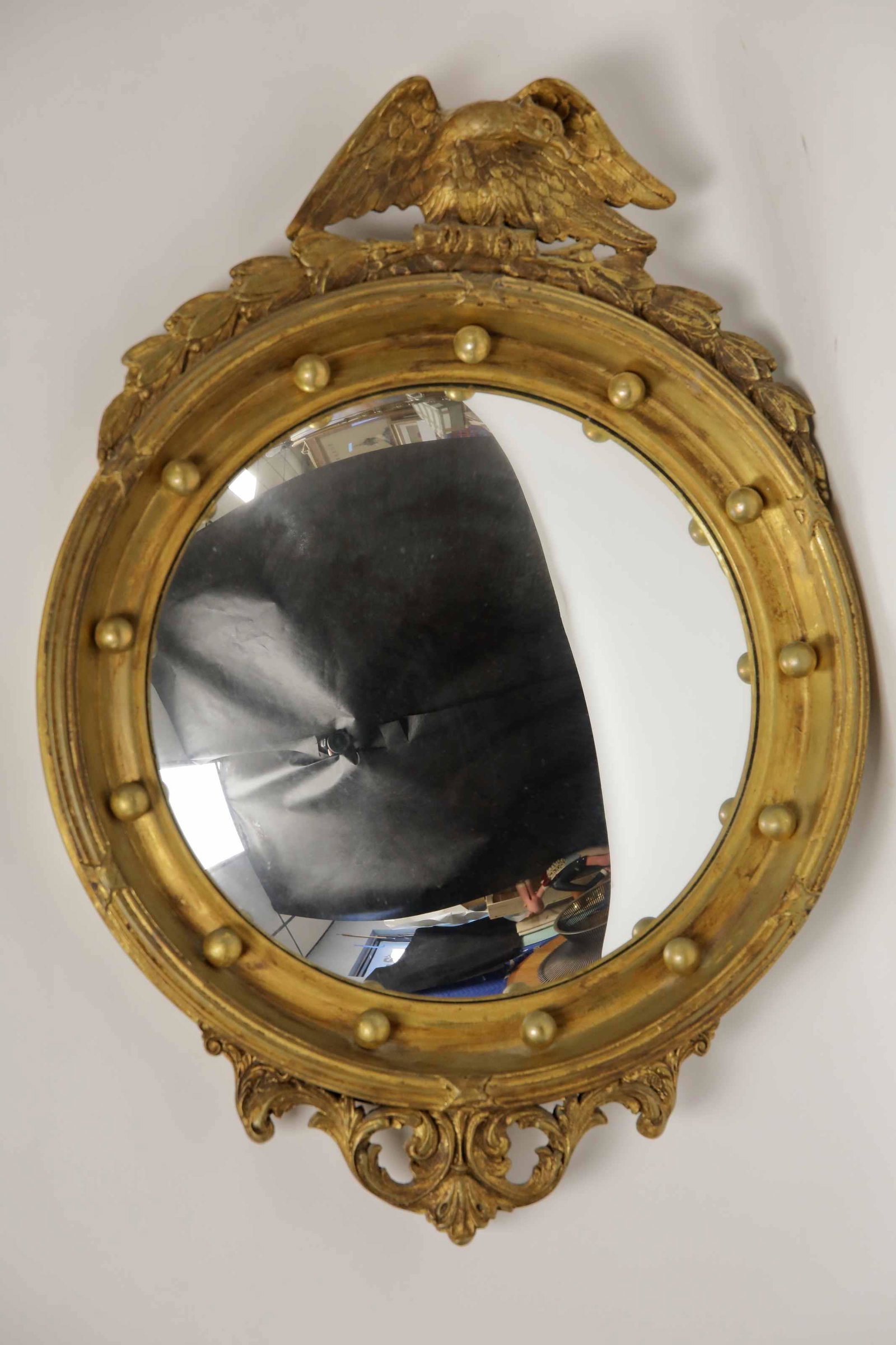 19c American Federal Bulls Eye Mirror w Eagle (1 of 3)