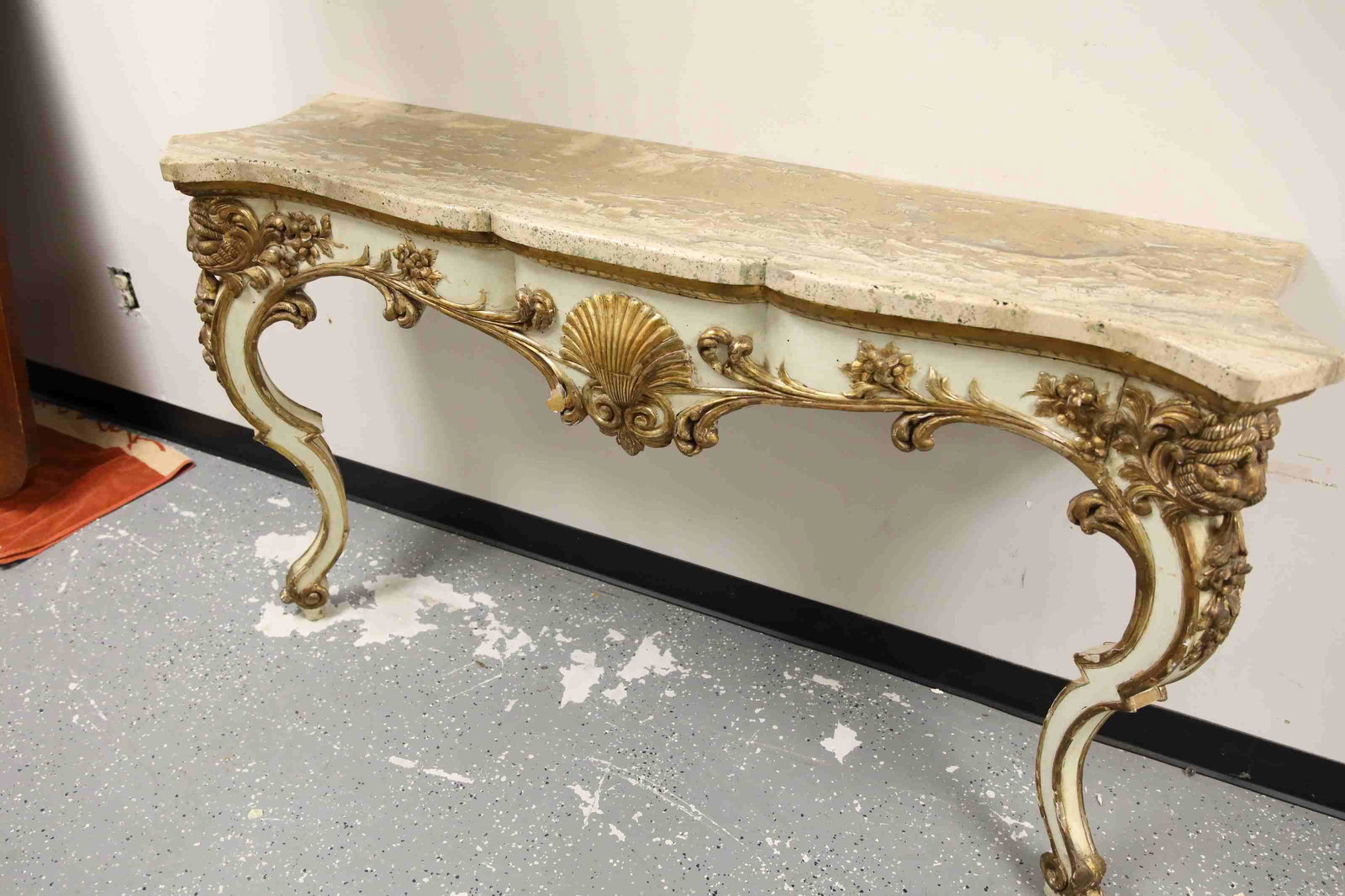 18c Italian Painted Consol Table w Marble Top (1 of 10)