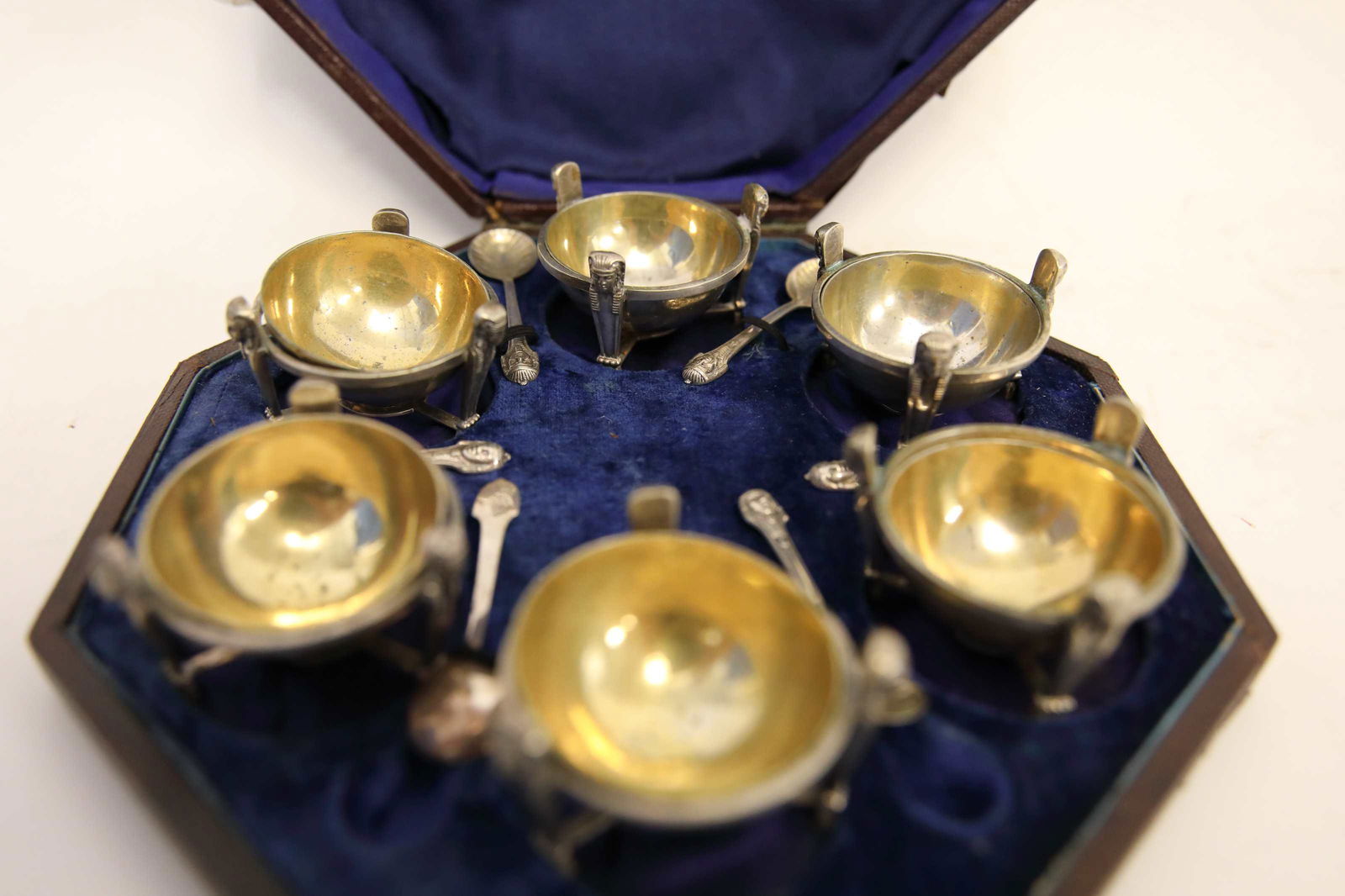 (6) Egyptian Revival Sheffield Condiment / Salts (1 of 5)