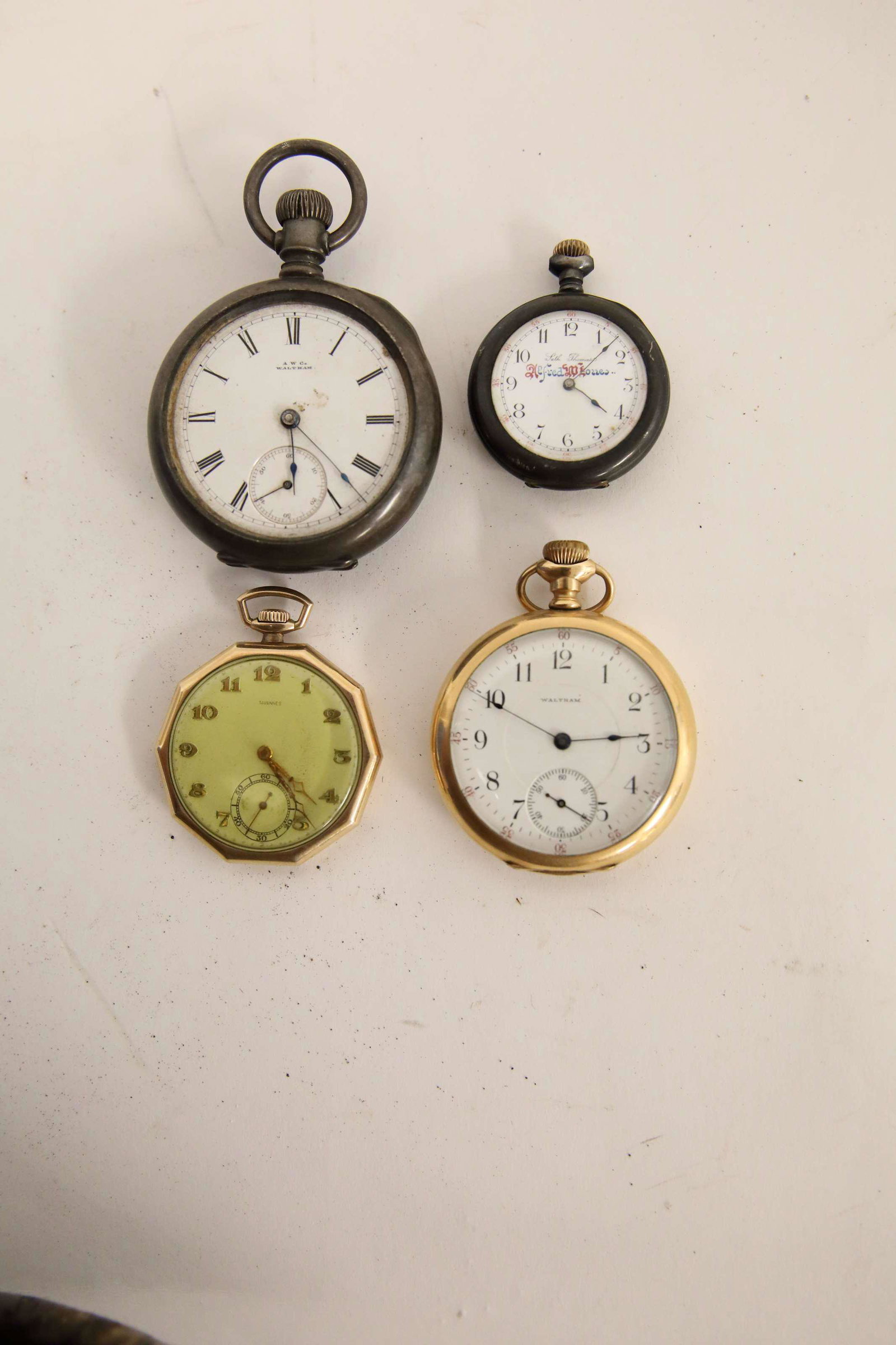 (4) Antique Pocket Watches (2) Sterling (2) Gold (1 of 4)