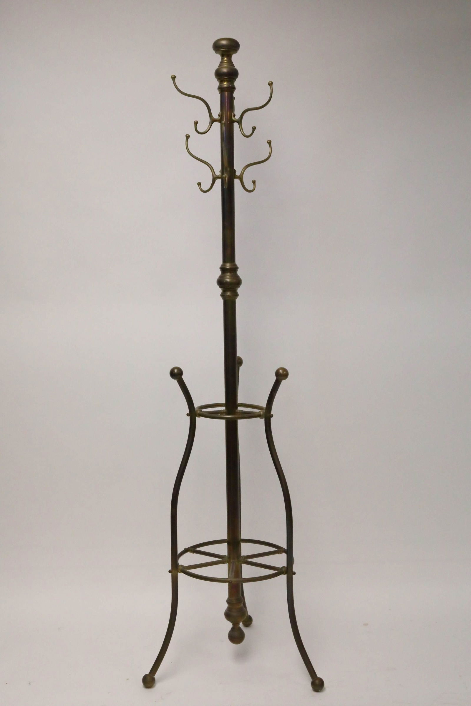 19c Victorian Brass Hall Tree Hat & Coat Rack (1 of 3)