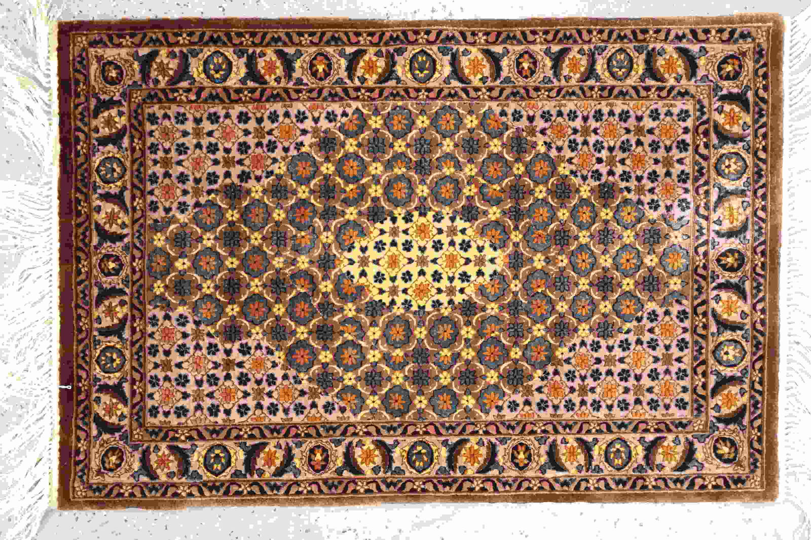 L. Floral Persian Wool Area Rug w Center Medallion (1 of 4)
