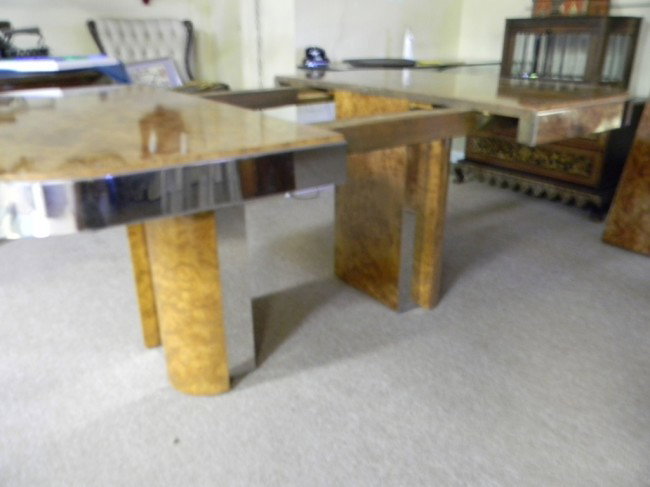 Milo Baughman dining table w/ leaves - 4