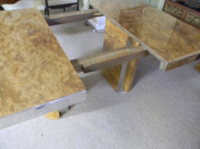 Milo Baughman dining table w/ leaves - 5