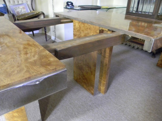 Milo Baughman dining table w/ leaves - 6
