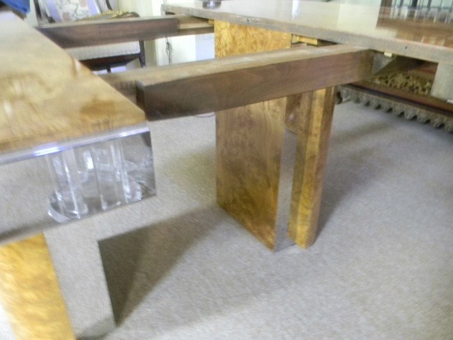 Milo Baughman dining table w/ leaves - 7