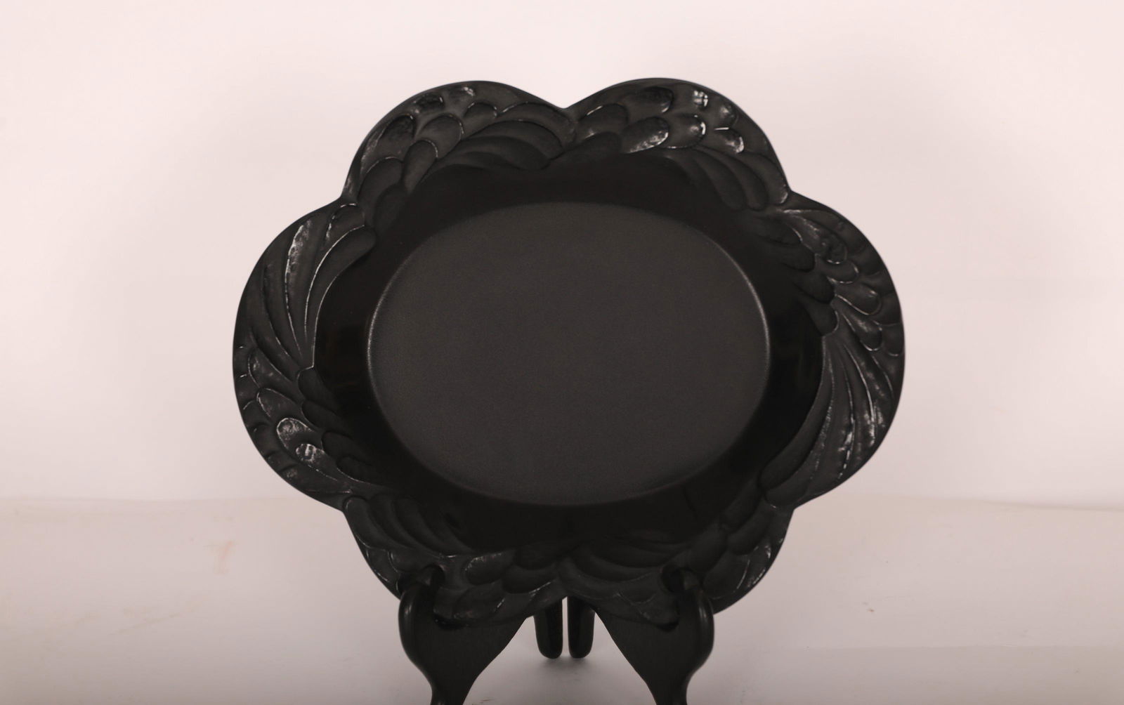 Lalique France Black Basalt Oval Crystal Plate (1 of 8)