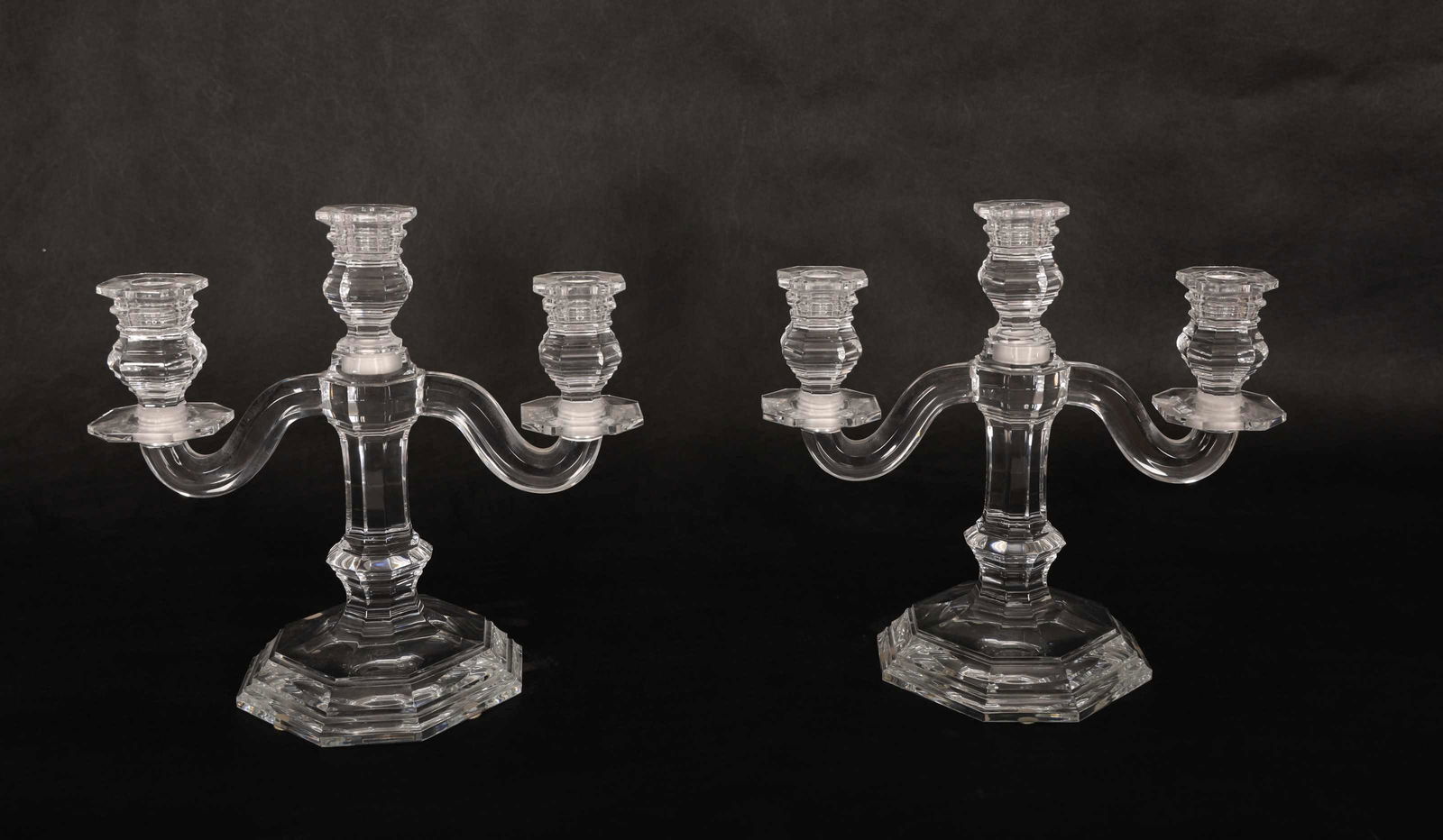 Pr. 3 Tiered Baccarat France Crystal Candelabras (1 of 12)