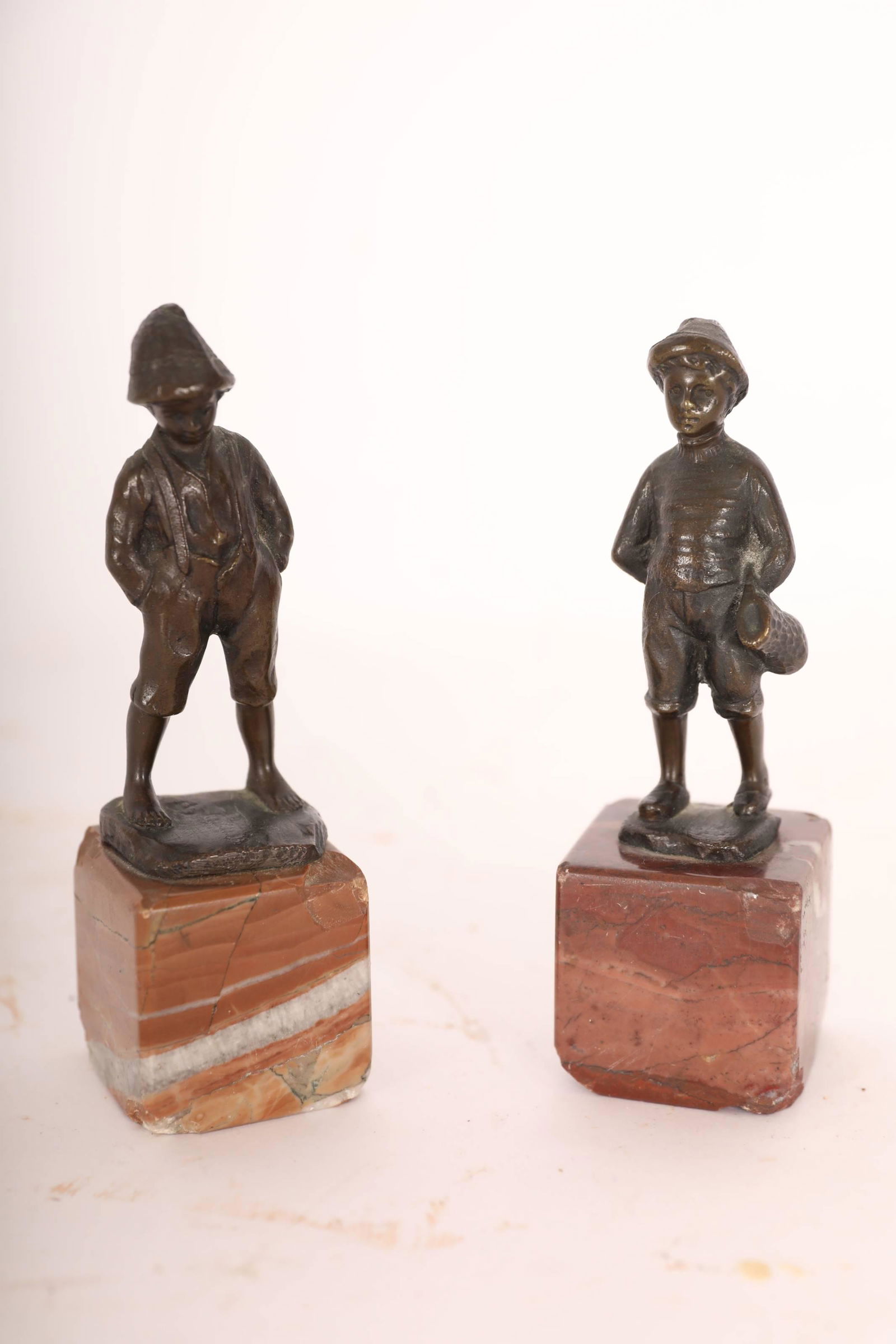 2 Bronze Sculptures Street Urchins Signed Schultz (1 of 20)