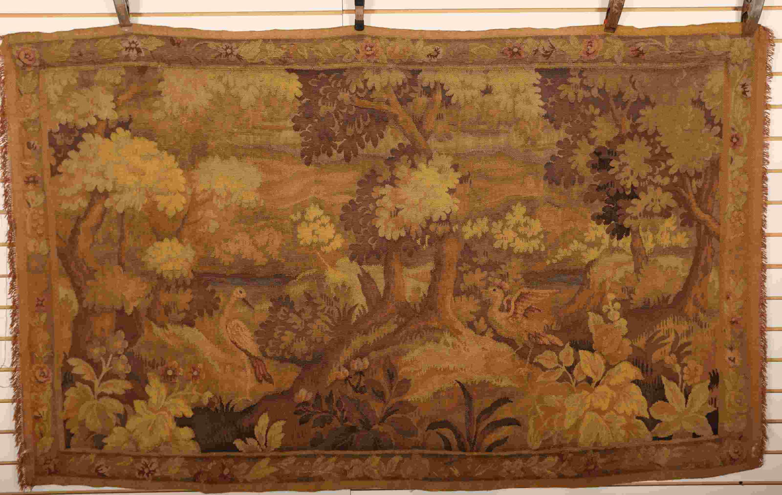 18th C. Continental Tapestry of Landscape w Storks (1 of 15)