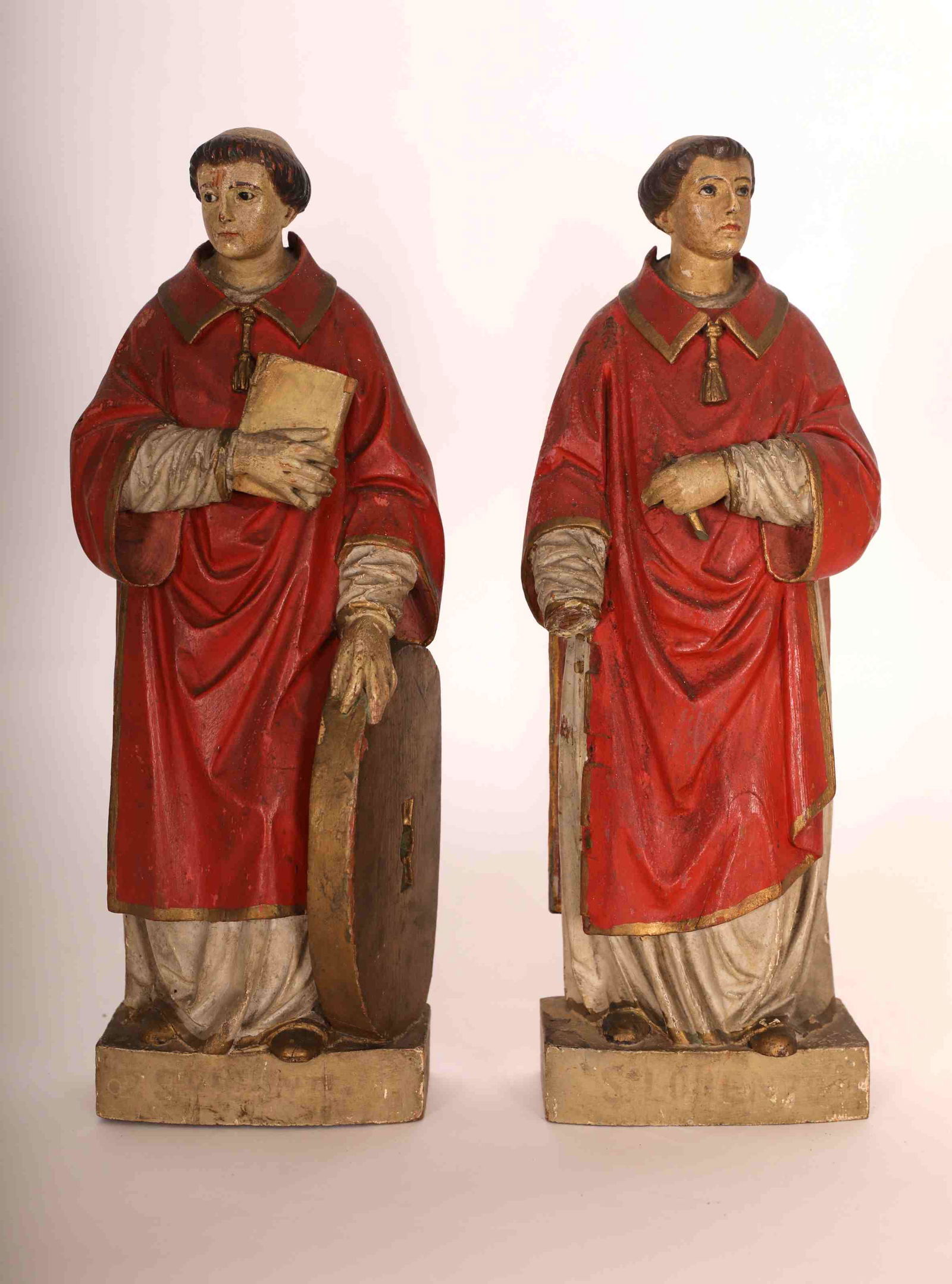 (2) 19th C. Carved Wood Effigy's of Saints (1 of 17)