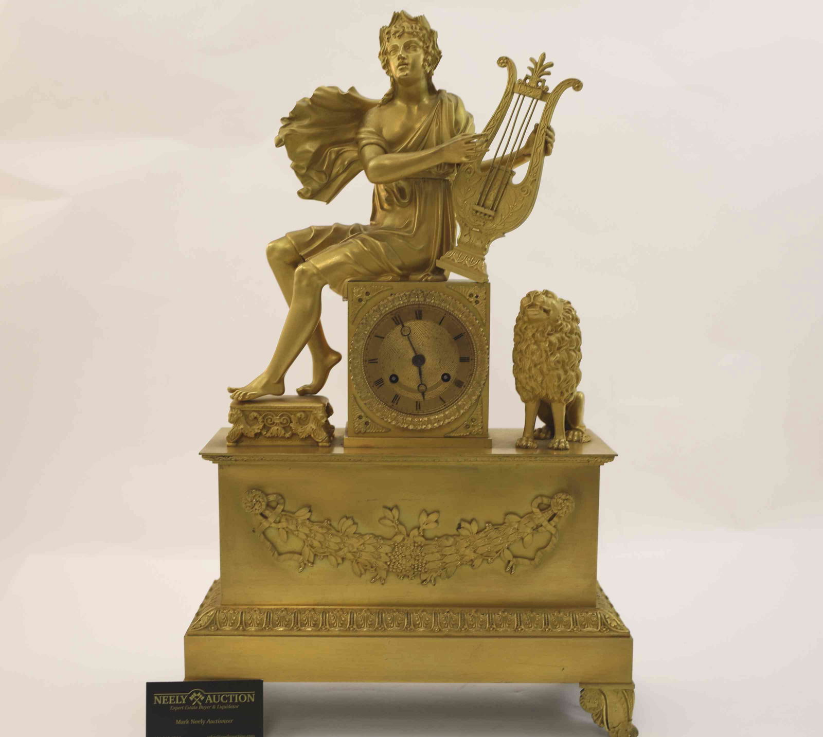 19th C French Empire Bronze Dore Brevet Clock (1 of 15)